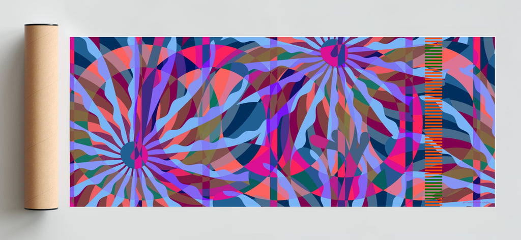 Panoramic Abstract Flower Blau - Pano H Solo print