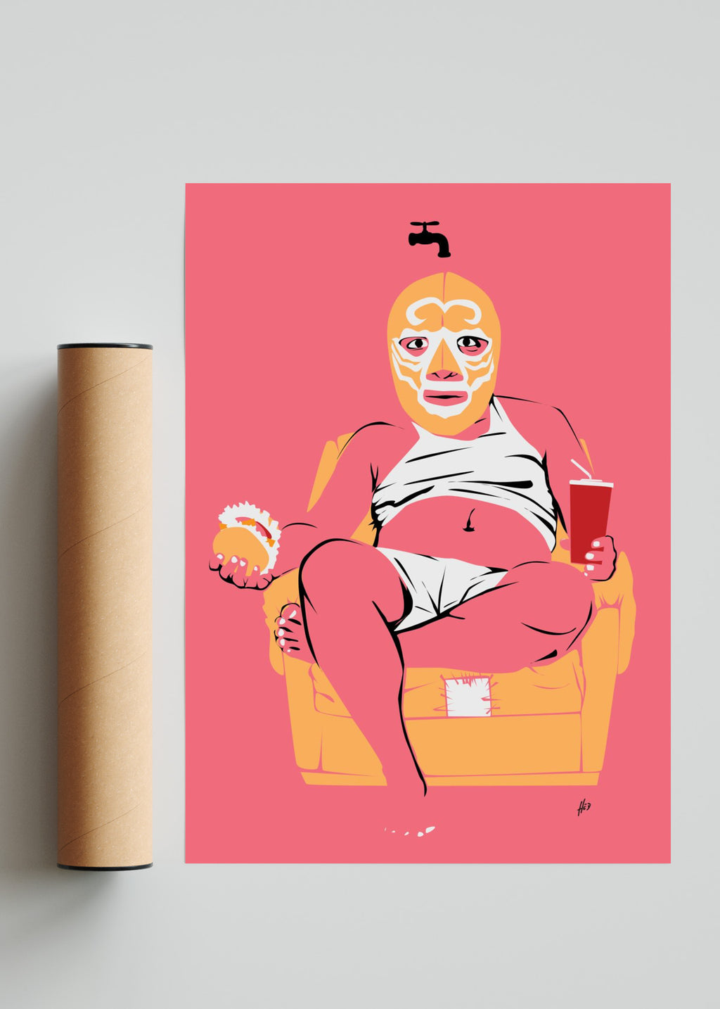 Luchador-2 - Retrato solo print