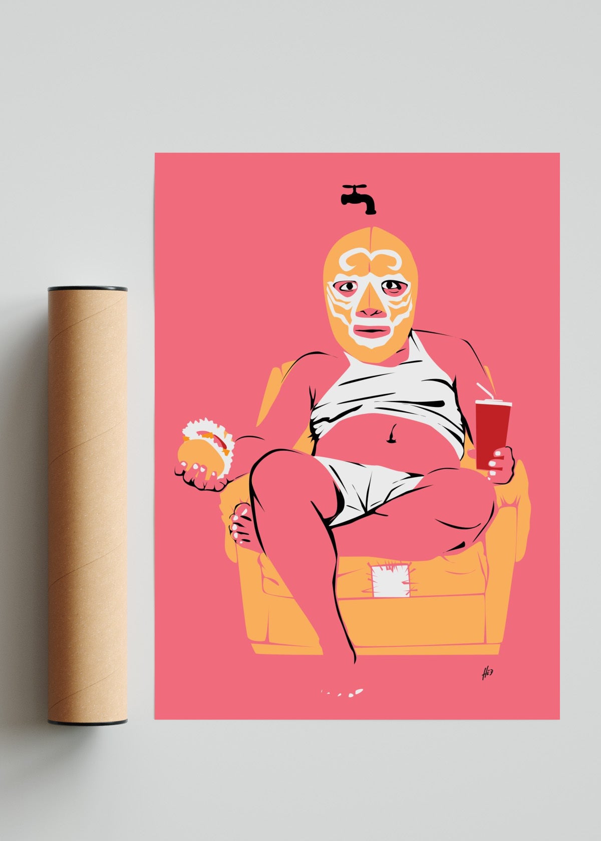 Luchador-2 - Retrato solo print