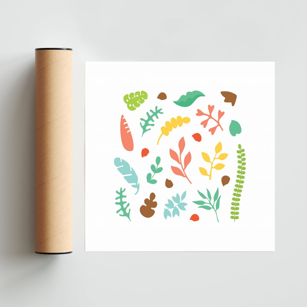 HOJAS - Cuadrado solo print