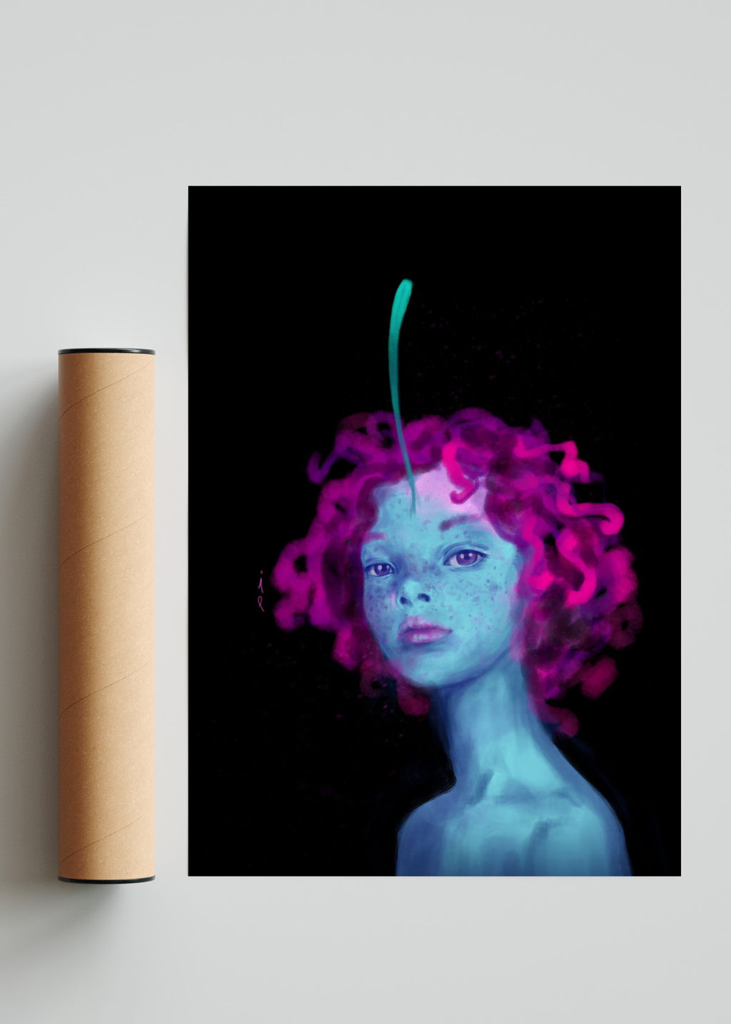 Retrato azul II - Retrato solo print