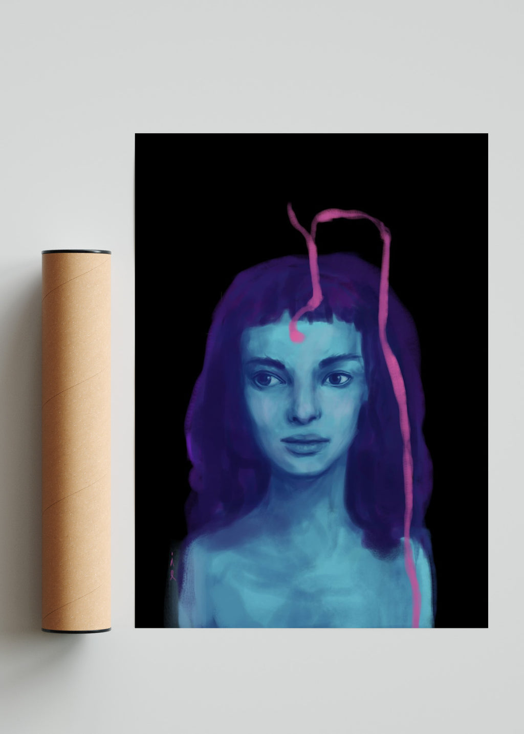 Mirada azul - Retrato solo print