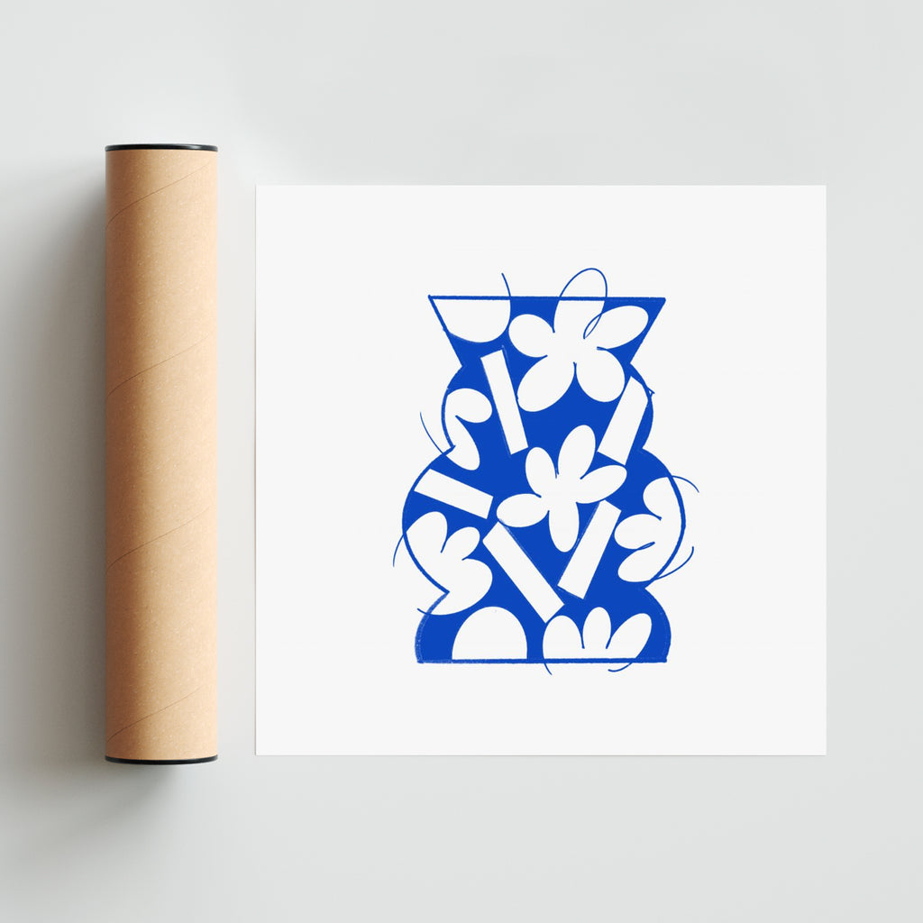 Vase Blue - Cuadrado solo print