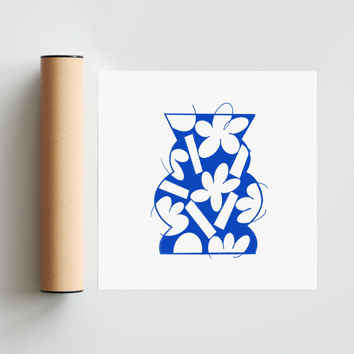 Vase Blue - Cuadrado solo print