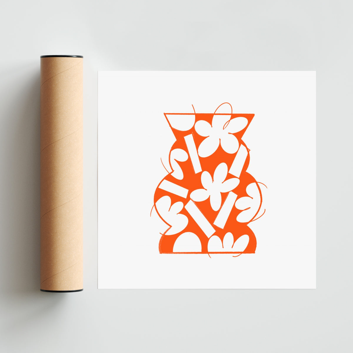 Vase Orange - Cuadrado solo print