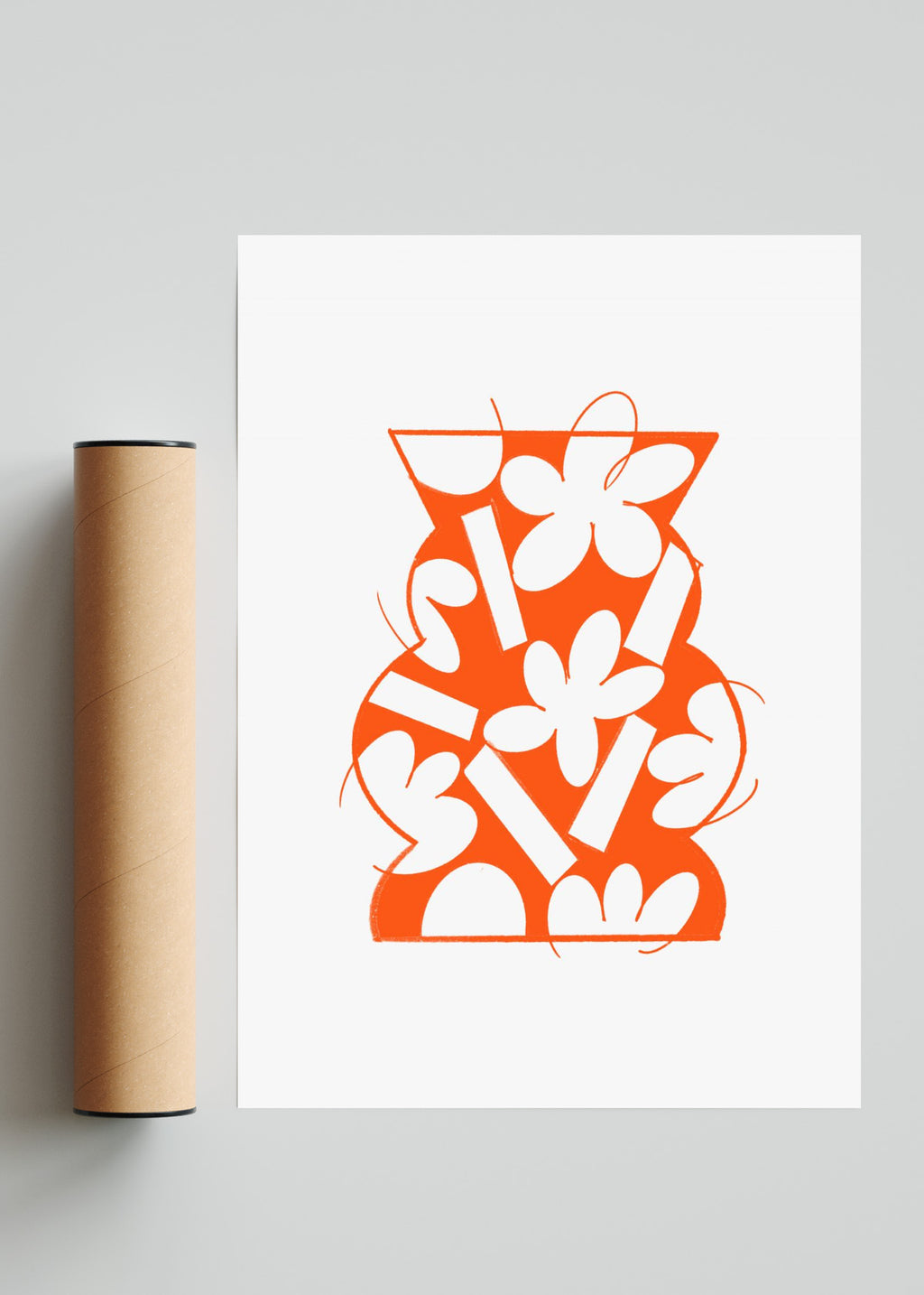 Vase Orange - Retrato solo print