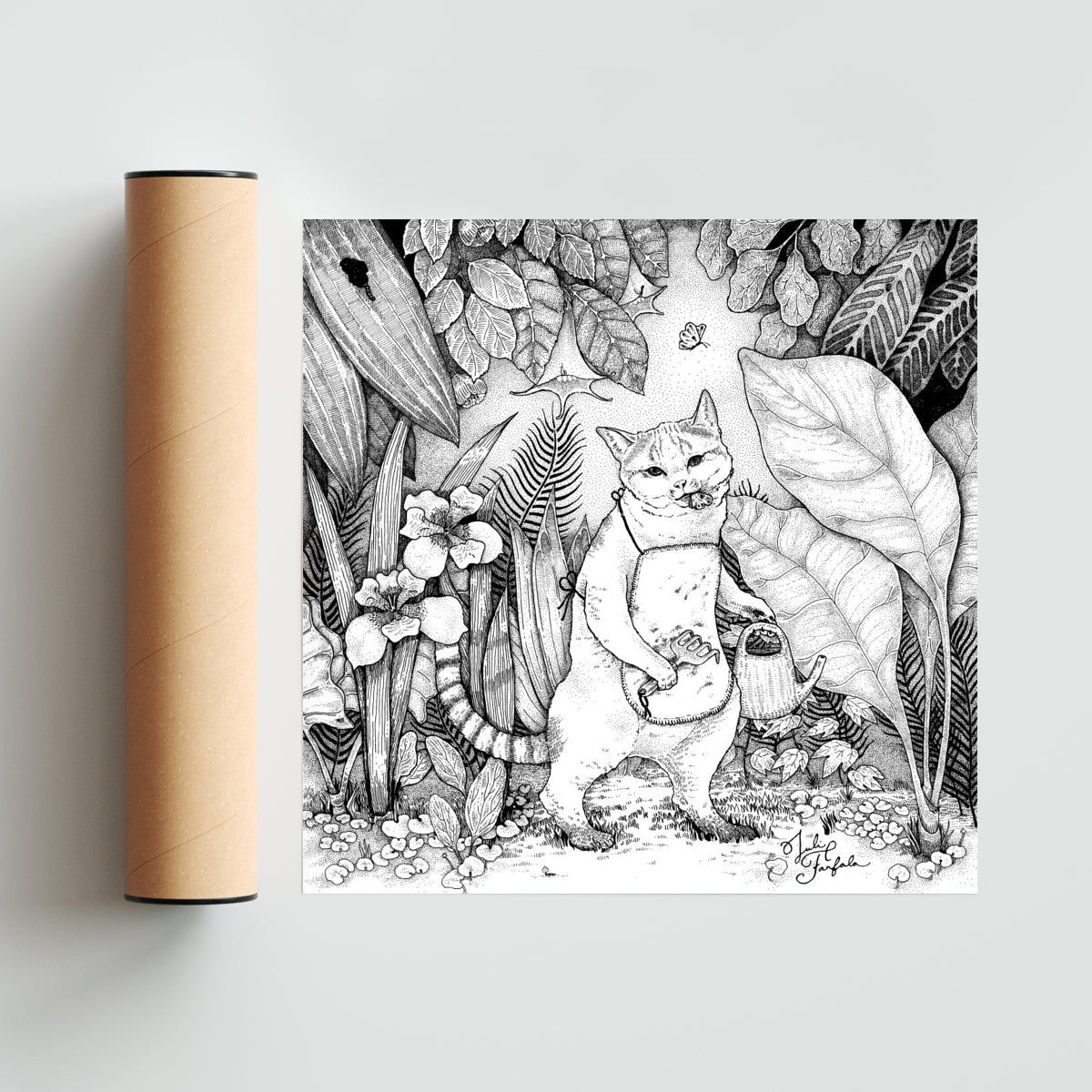 Merienda en su jardín - Cuadrado solo print