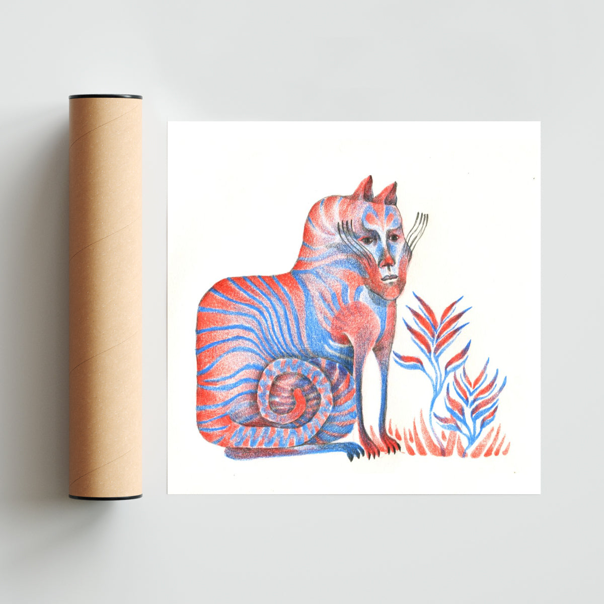 Gato de Cheshire - Cuadrado solo print