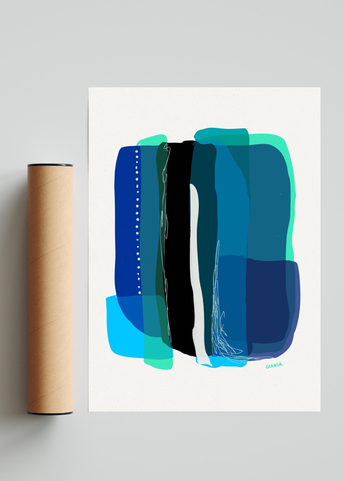 Stripes Bleu - Retrato solo print