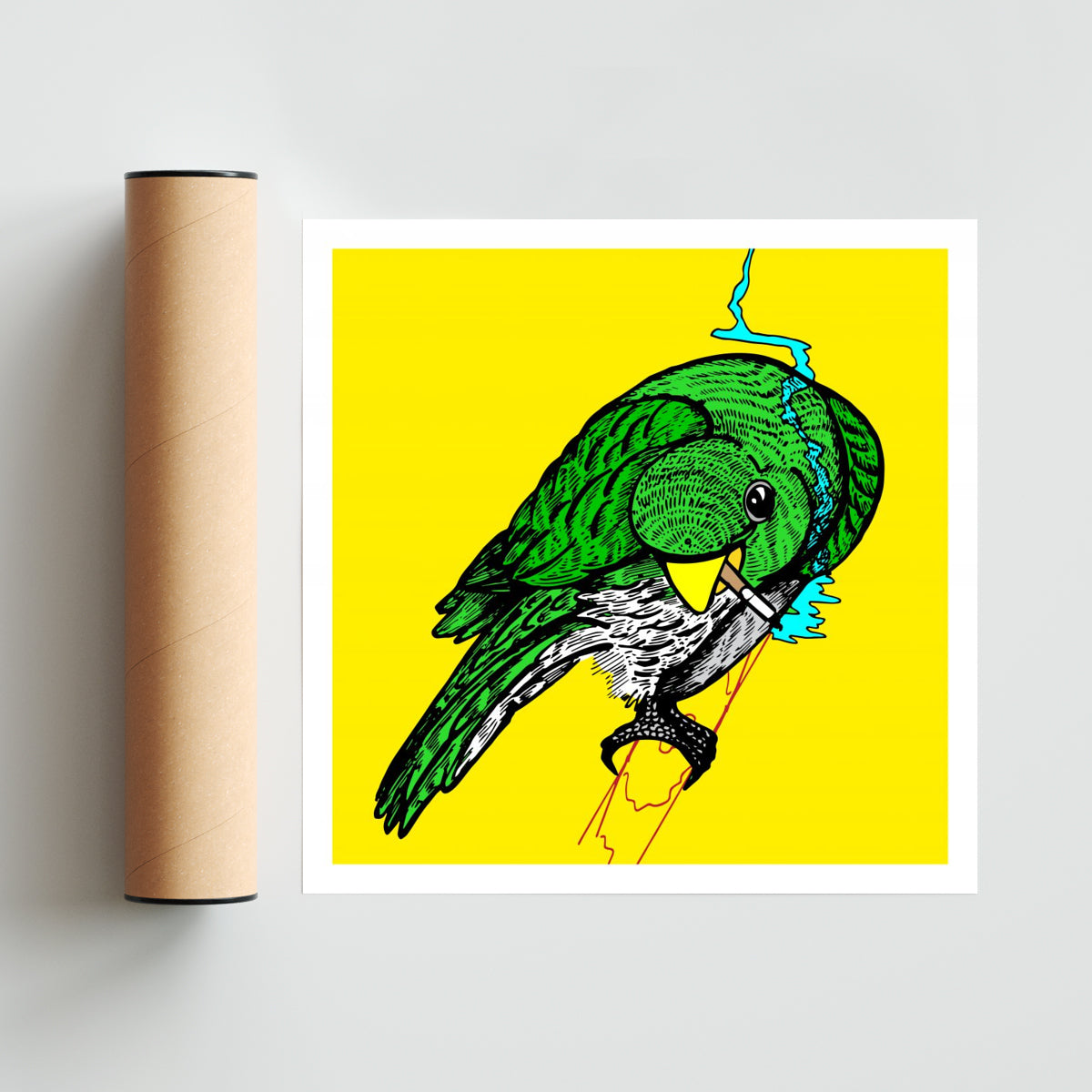 Un loro con su pucho - Cuadrado solo print