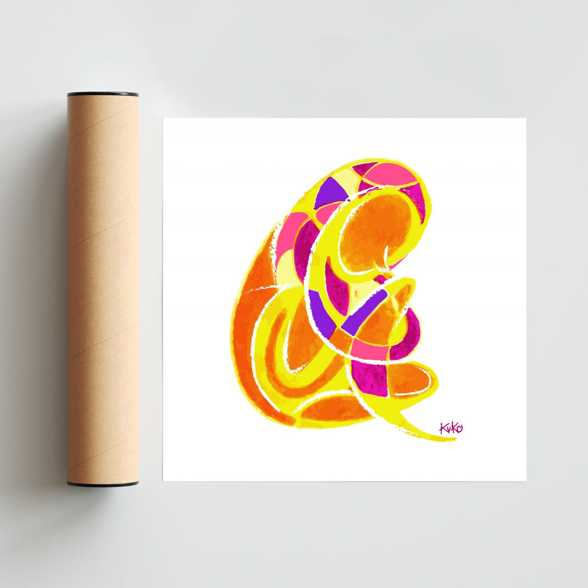 Mujer pensando - Cuadrado solo print