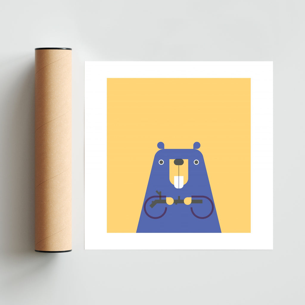 Justin, el Castor - Cuadrado solo print