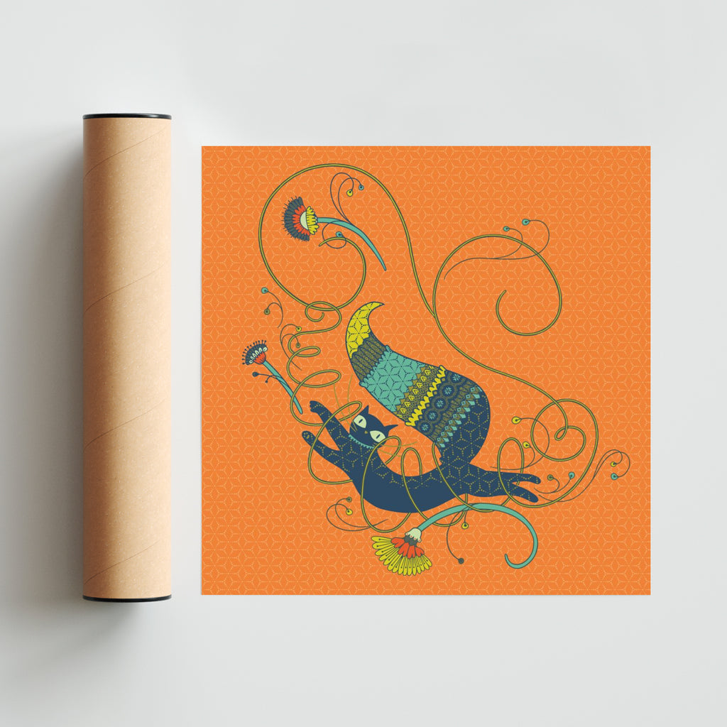 El salto felino. - Cuadrado solo print