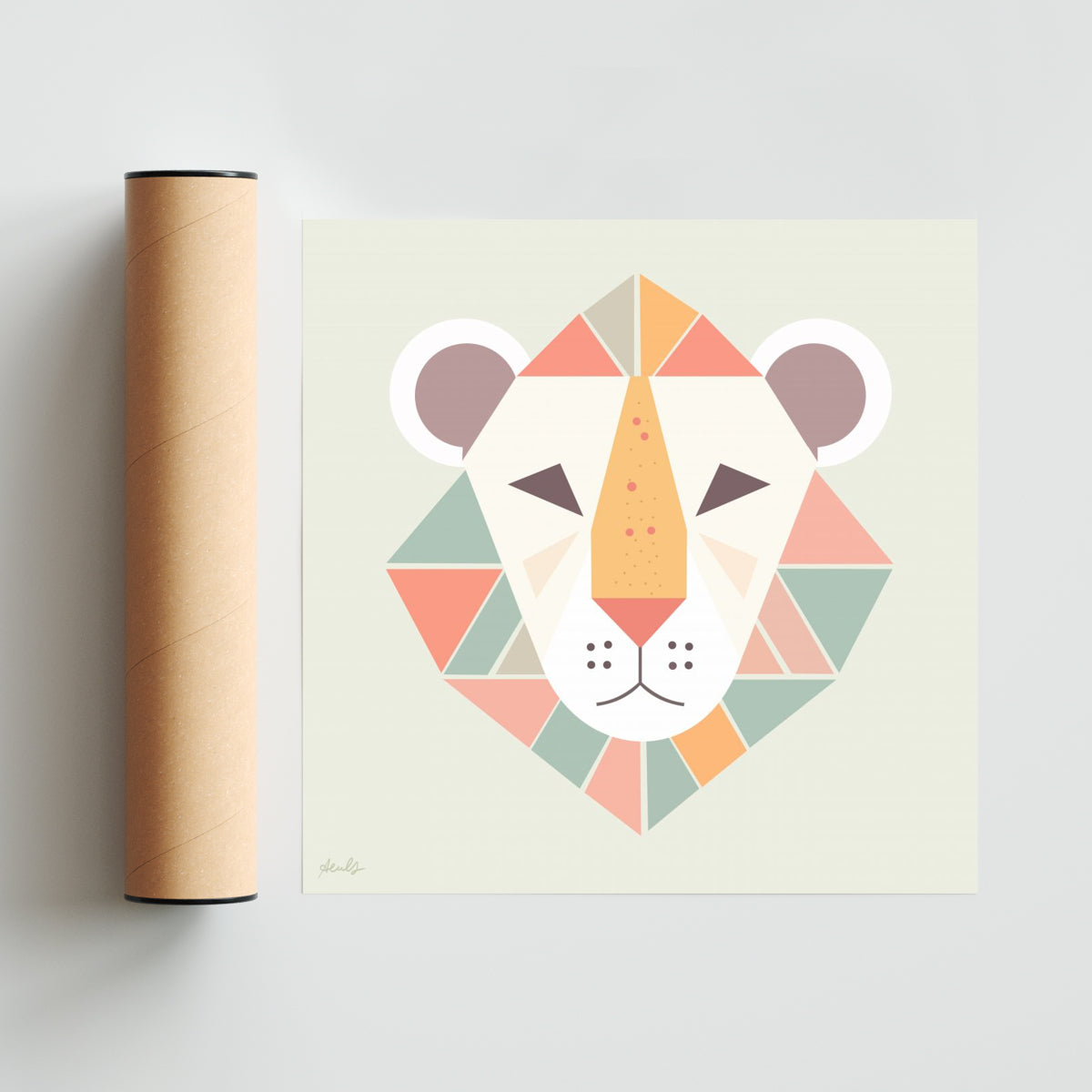 Leo el león - Cuadrado solo print