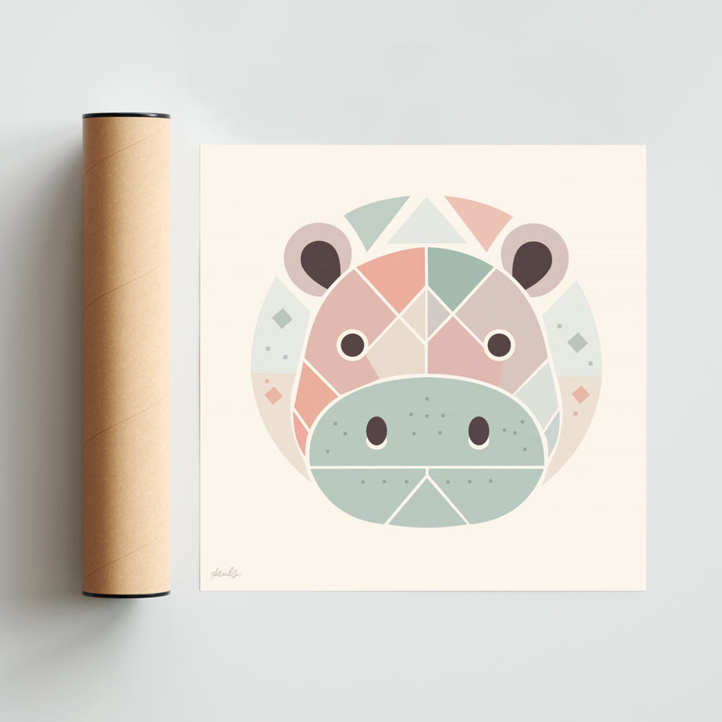 Otto el hipopótamo - Cuadrado solo print