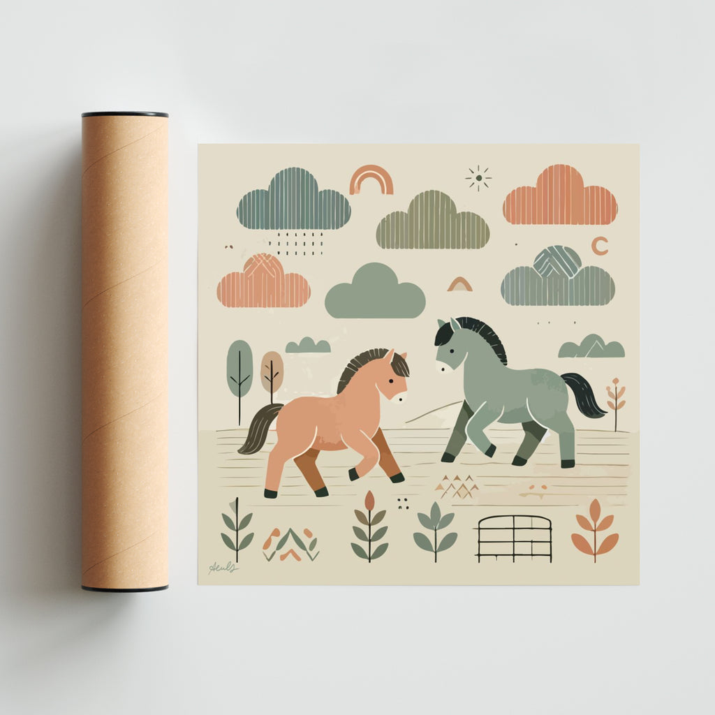Paseo de Caballos - Cuadrado solo print