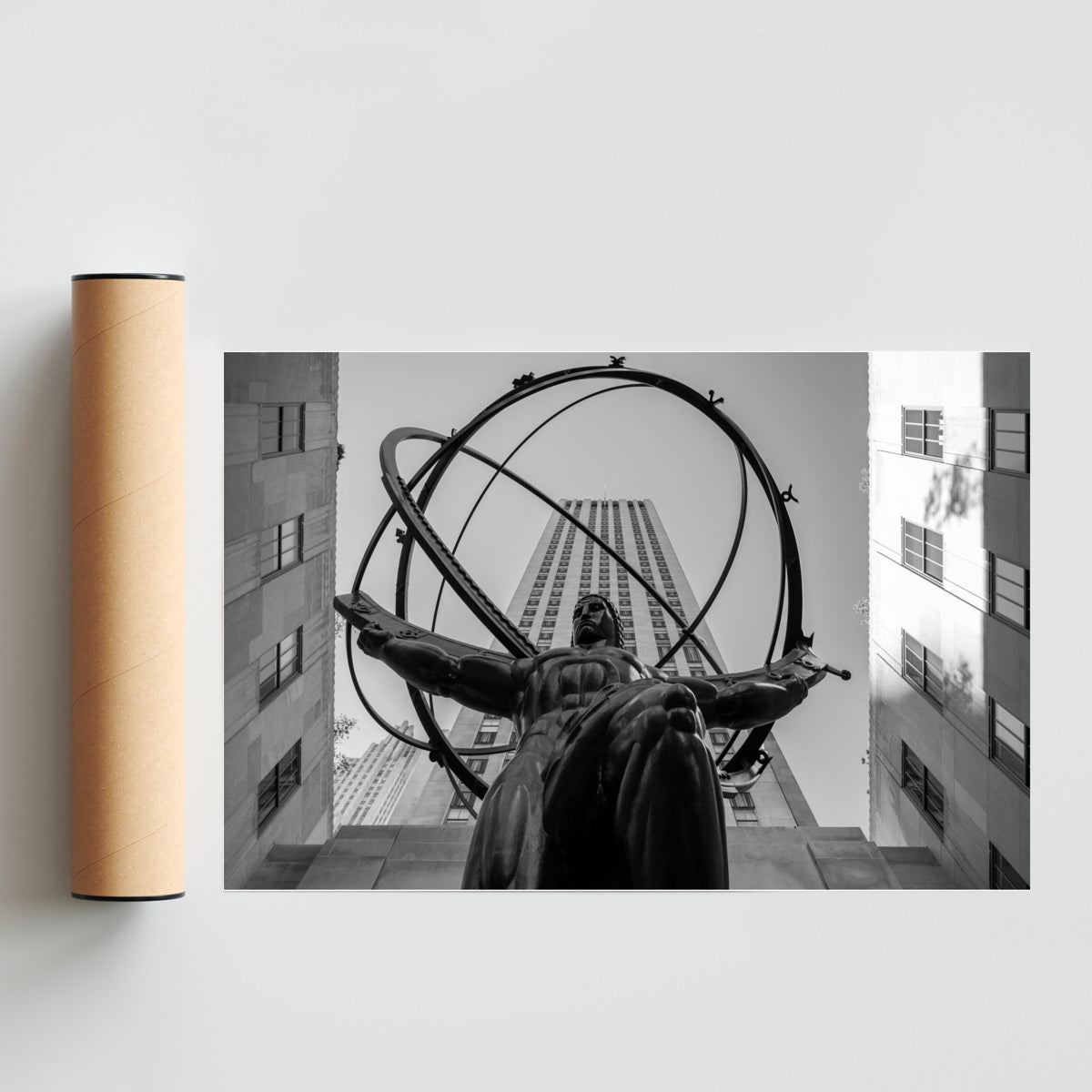 La escultura de Atlas Rockefeller Center - FotoH solo print