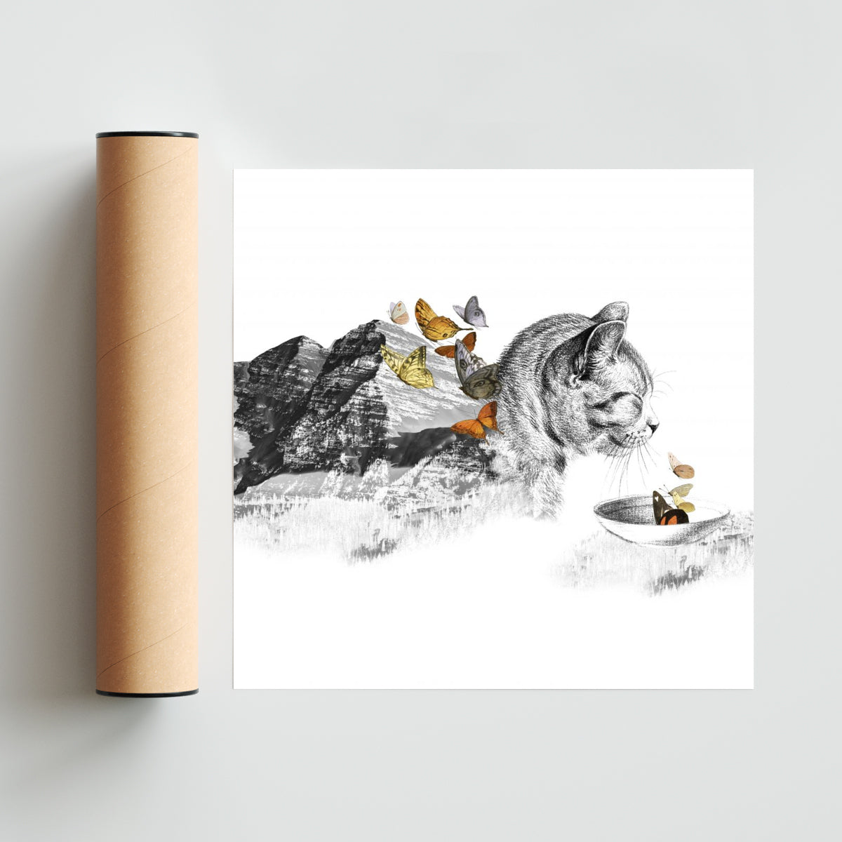 Gato - Cuadrado solo print