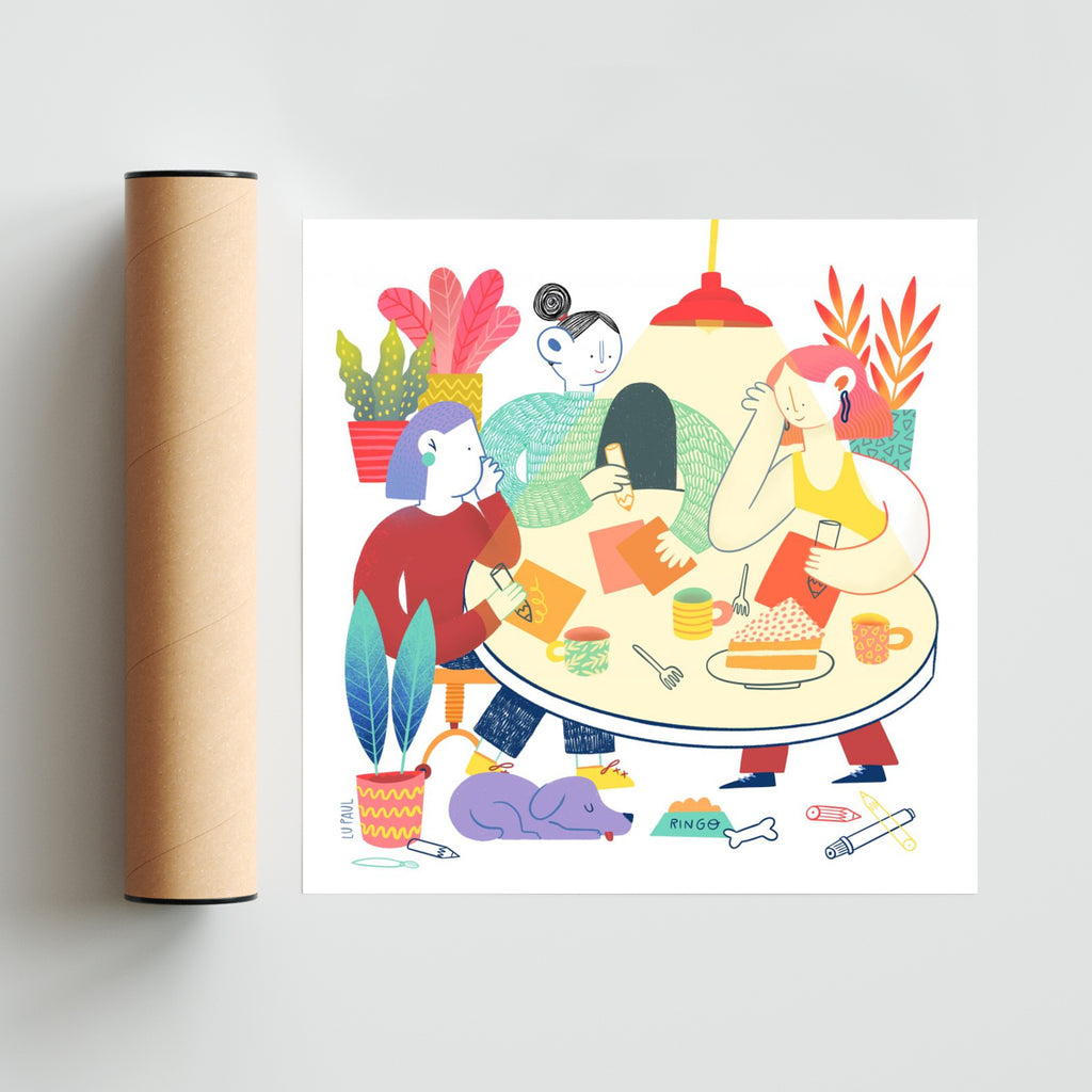 Café con Amigas - Cuadrado solo print