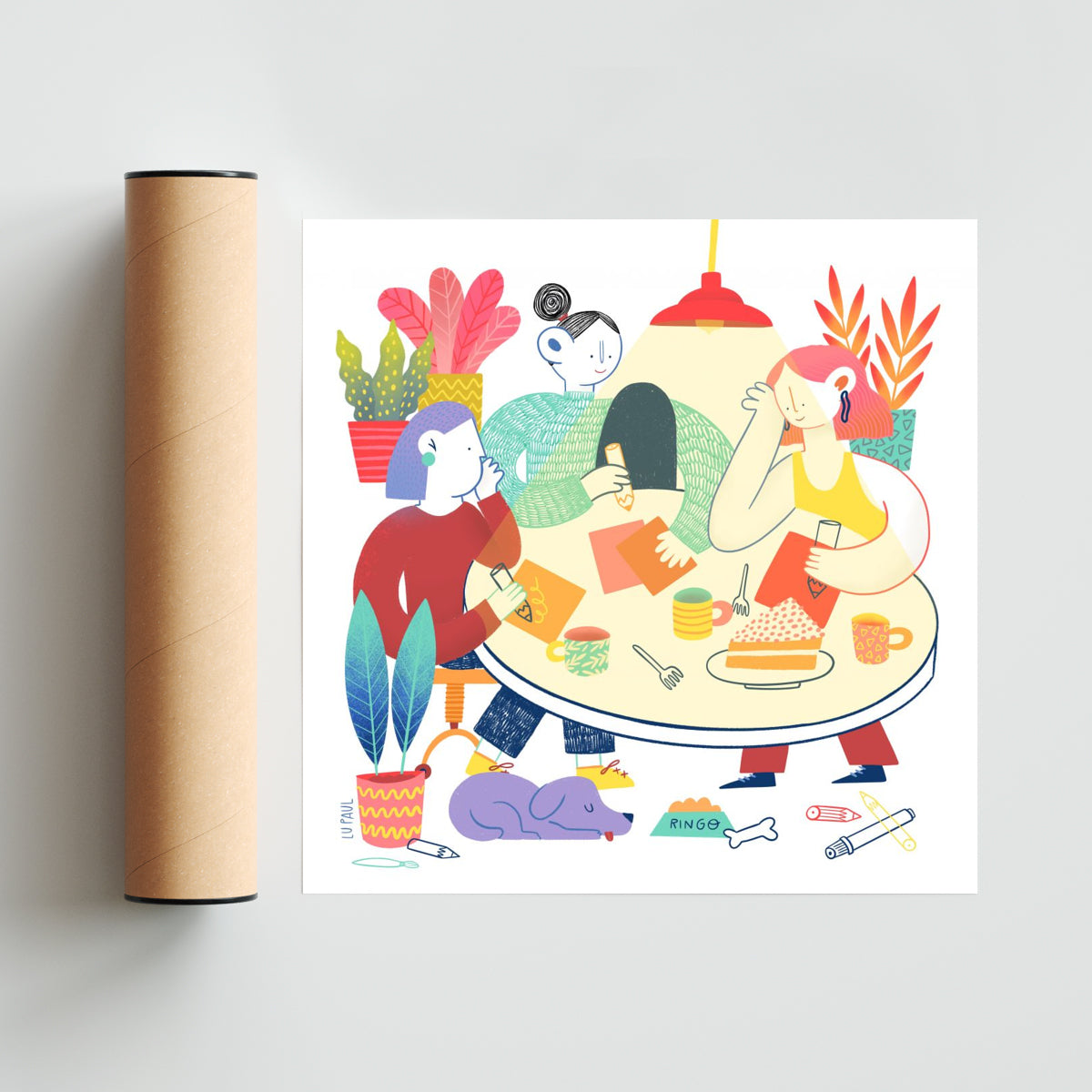 Café con Amigas - Cuadrado solo print