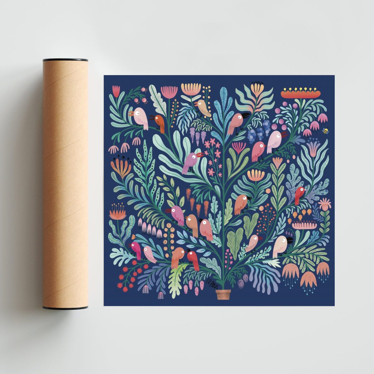¿Cuántos pájaros ves? - Cuadrado solo print
