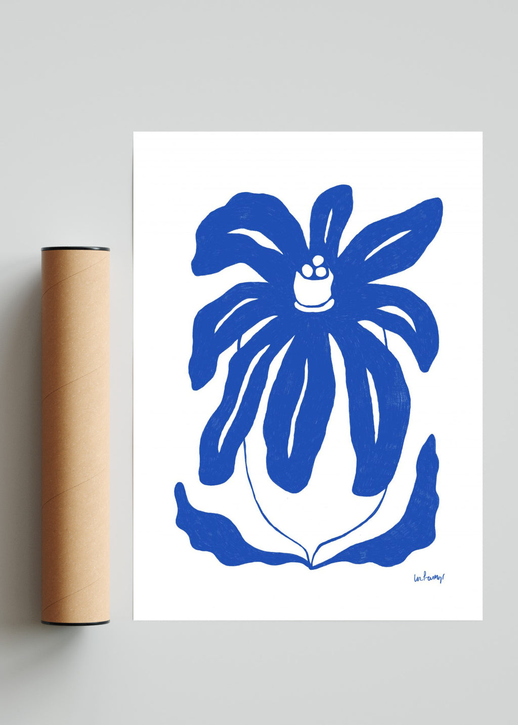 Flor azul 3 - Retrato solo print