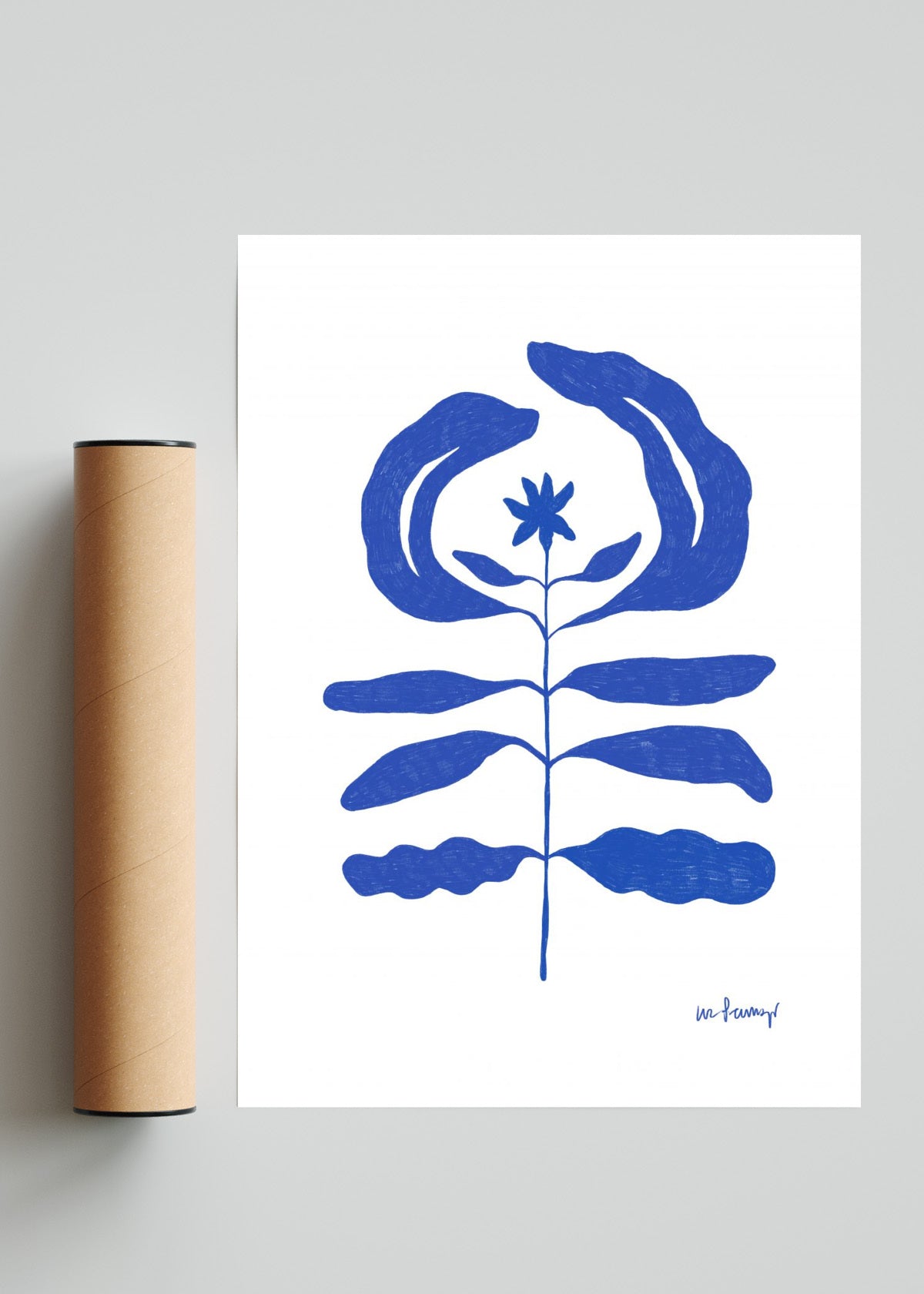 Flor azul 7 - Retrato solo print