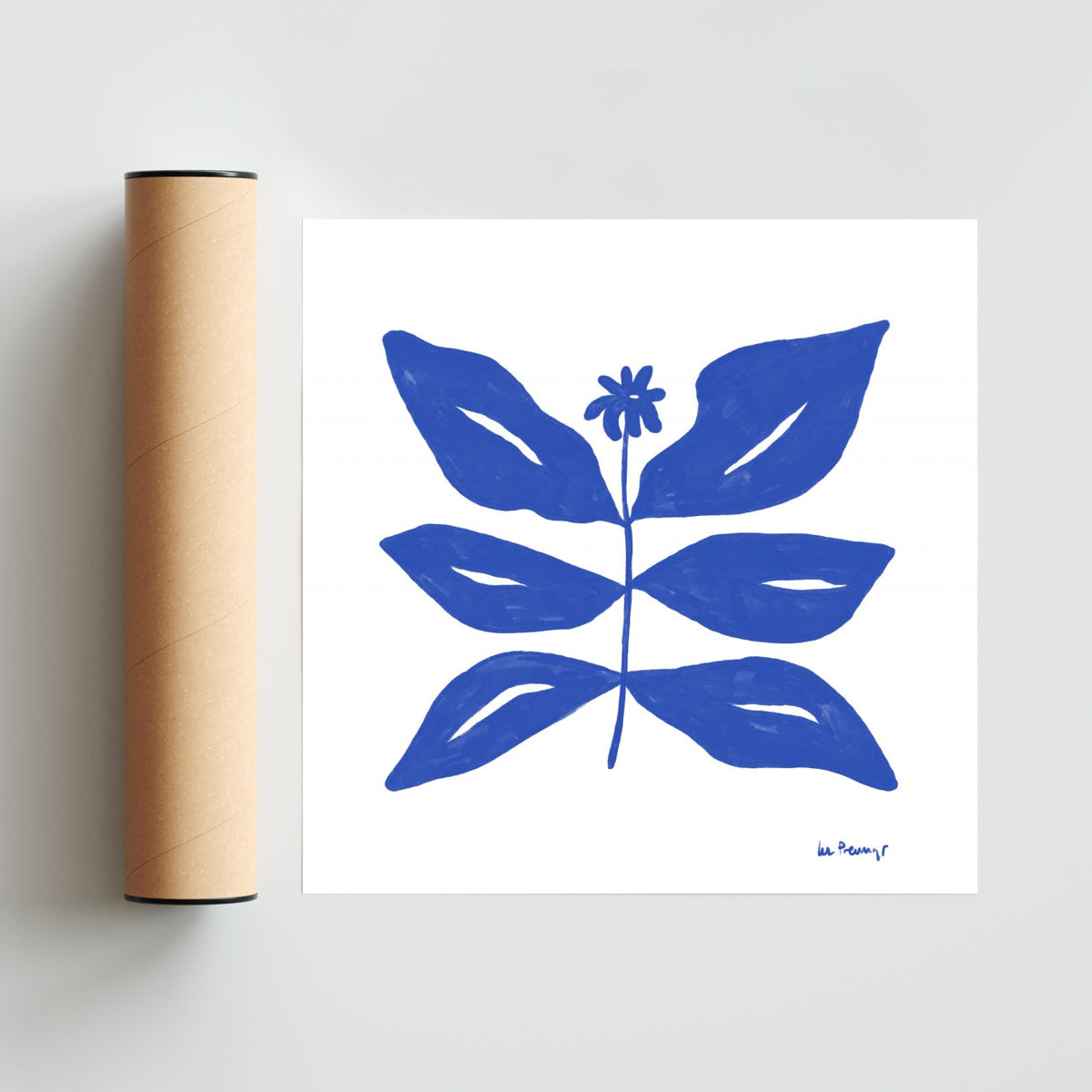 Flor azul 8 - Cuadrado solo print