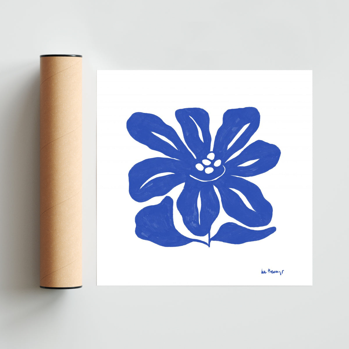 Flor azul 9 - Cuadrado solo print