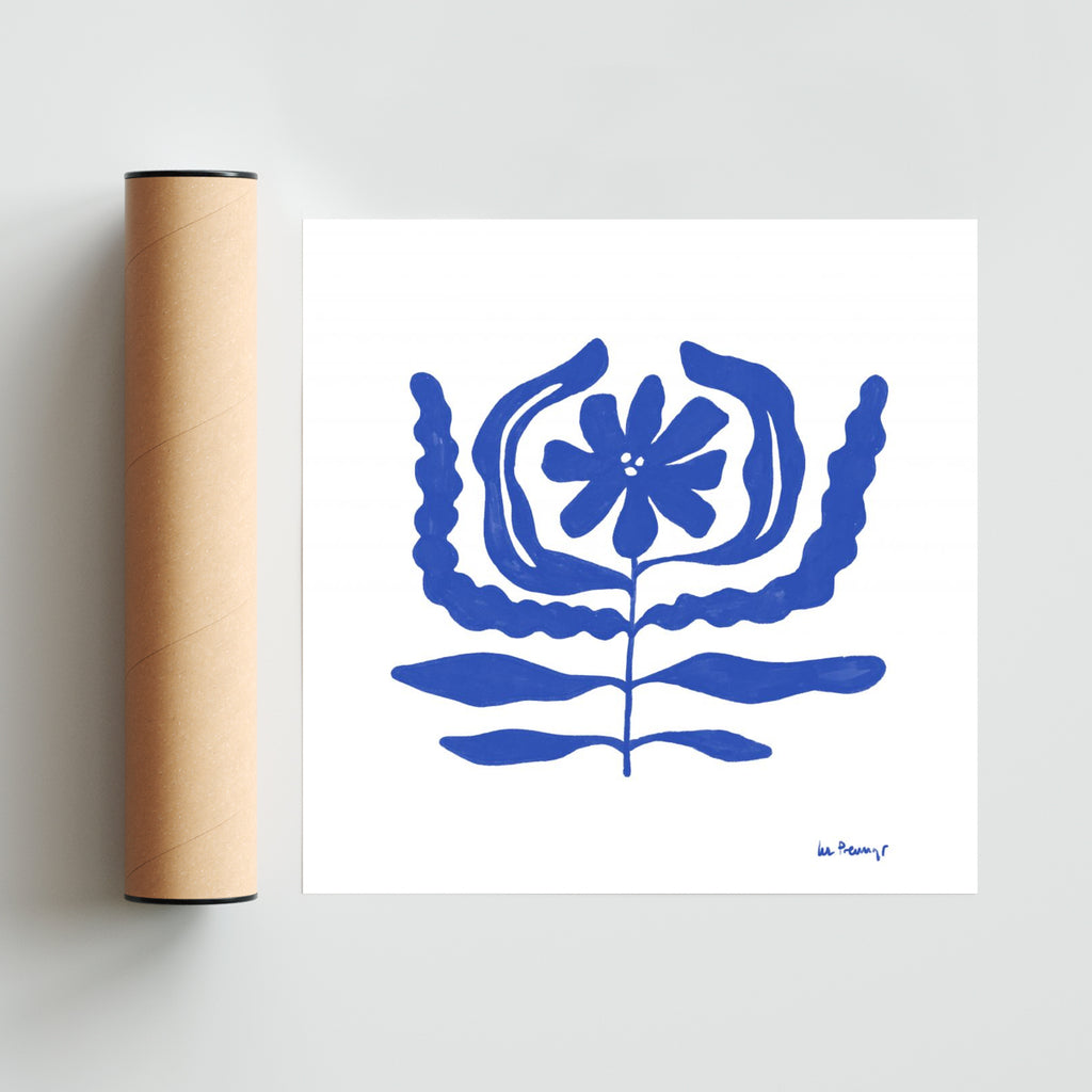 Flor azul 10 - Cuadrado solo print