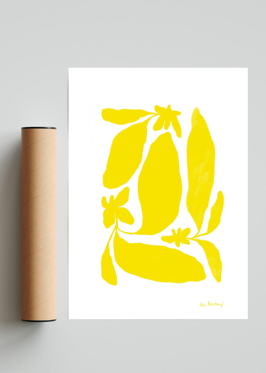 Tres flores amarillas - Retrato solo print