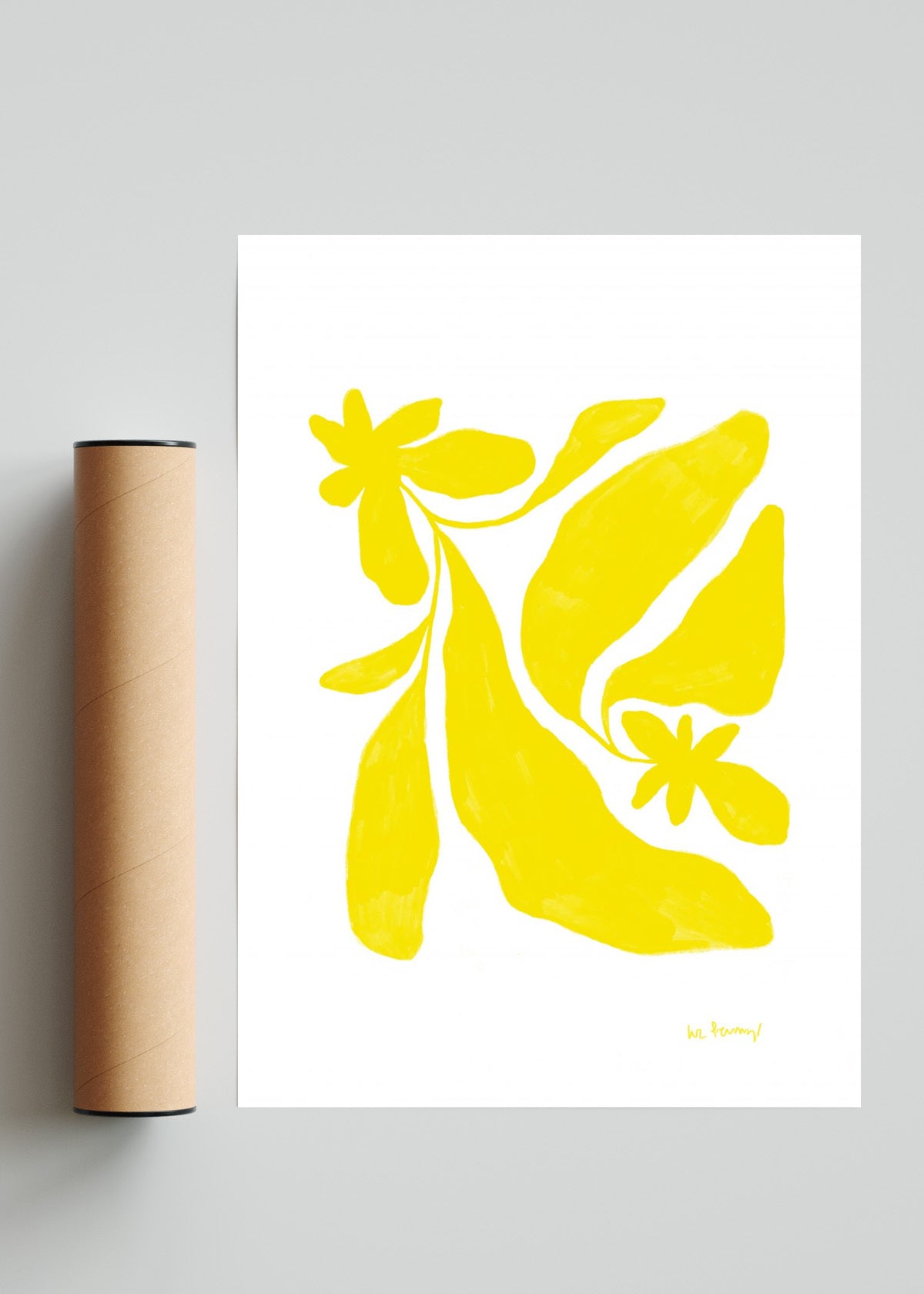Dos flores amarillas - Retrato solo print