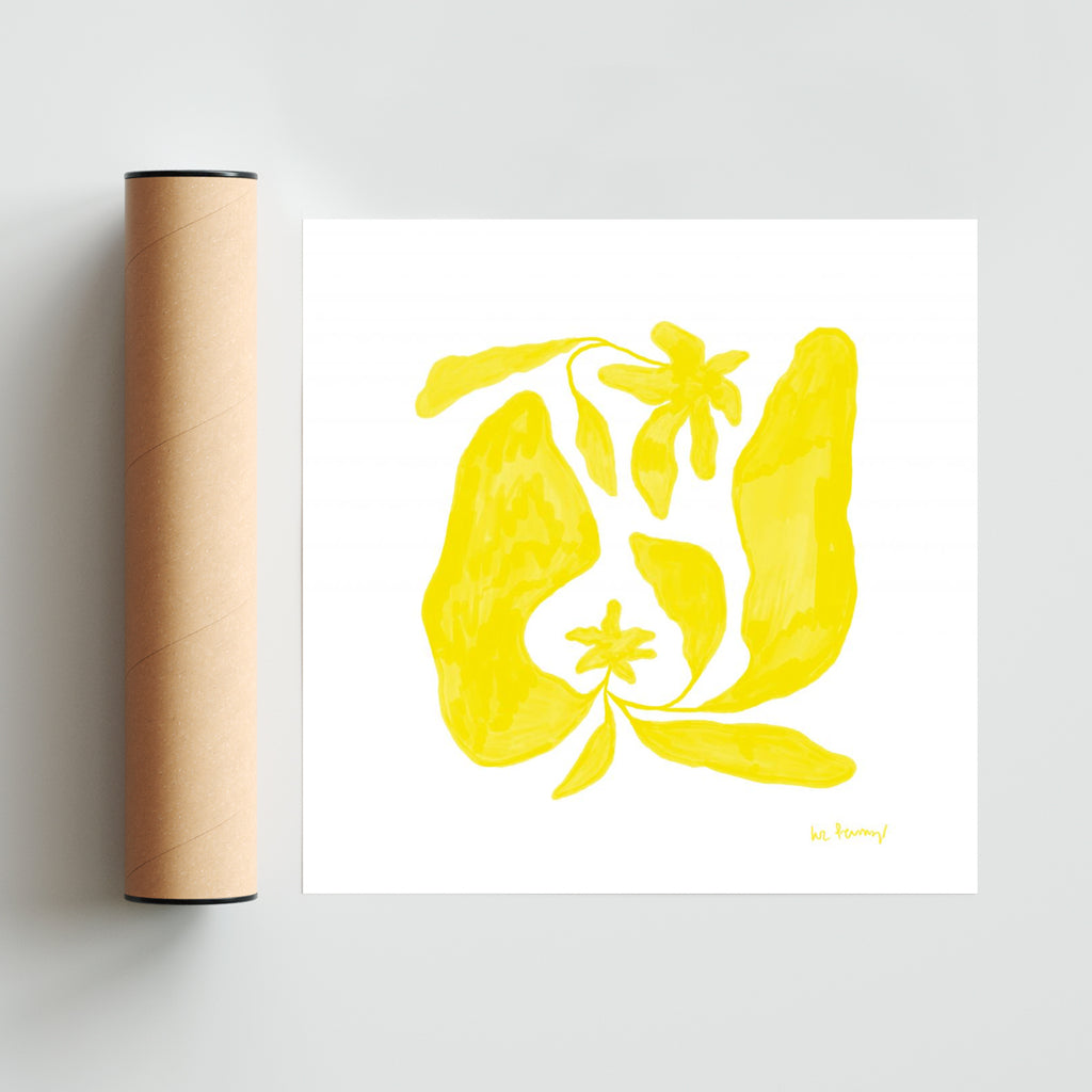 Flor amarilla 5 - Cuadrado solo print
