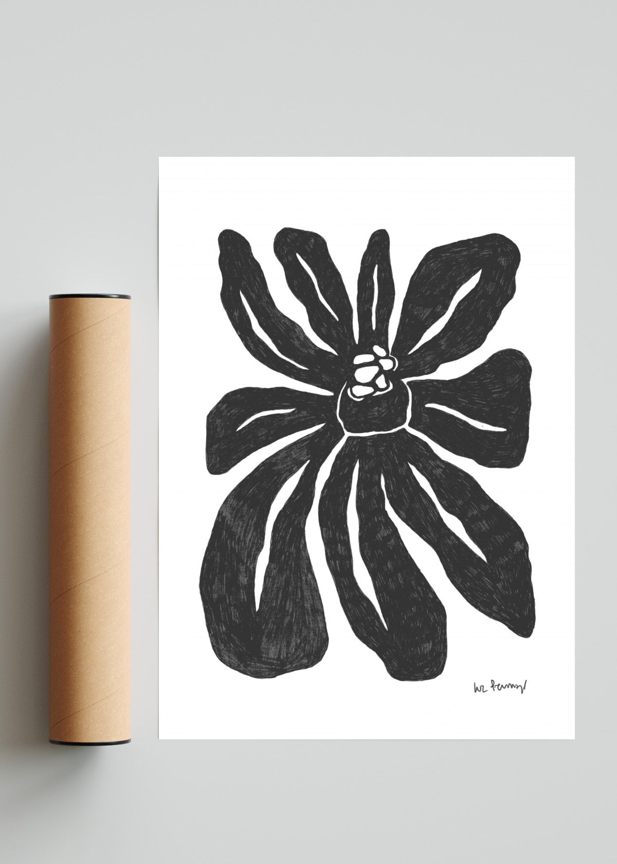 Flor casi negra 1 - Retrato solo print