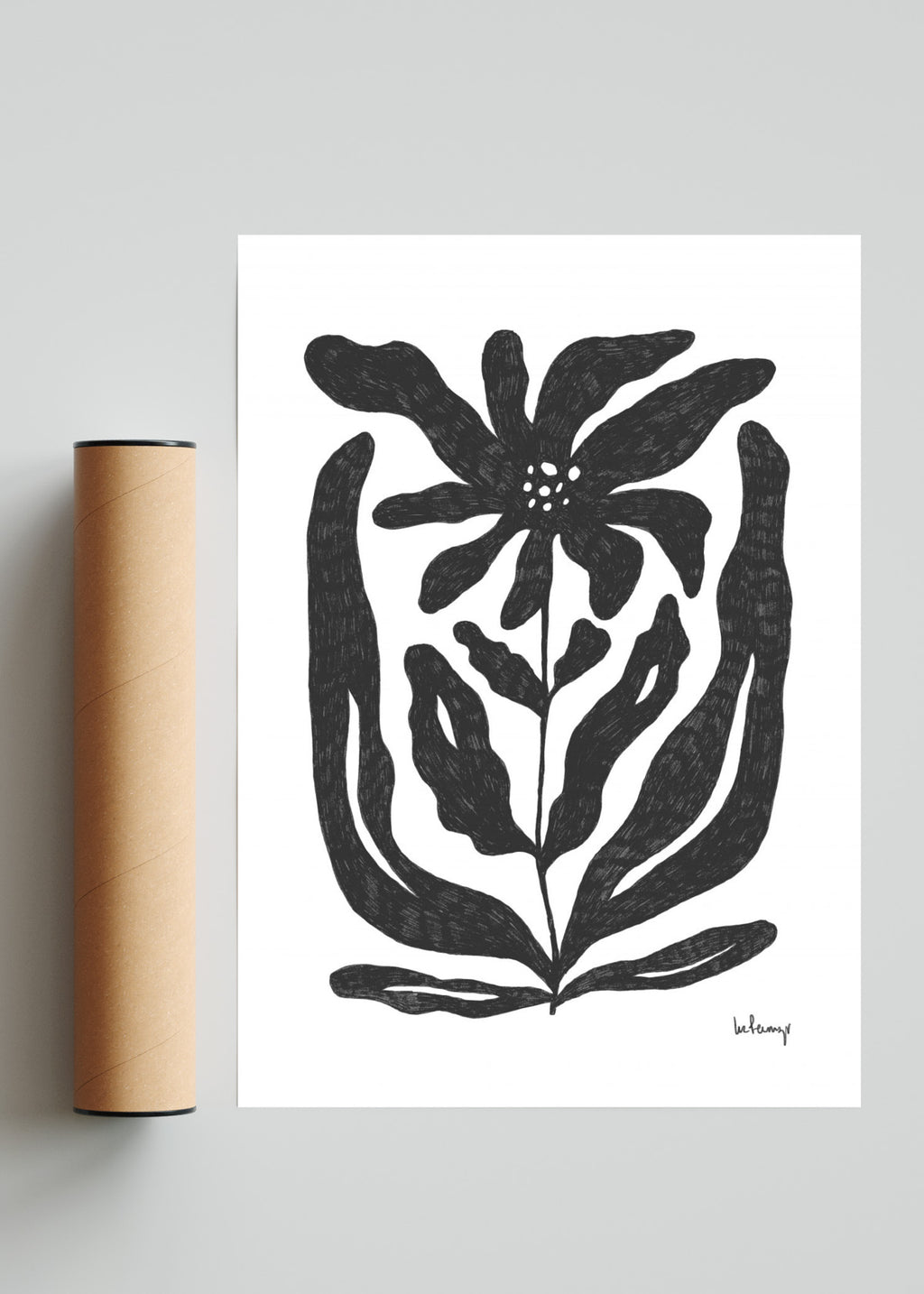 Flor casi negra 2 - Retrato solo print