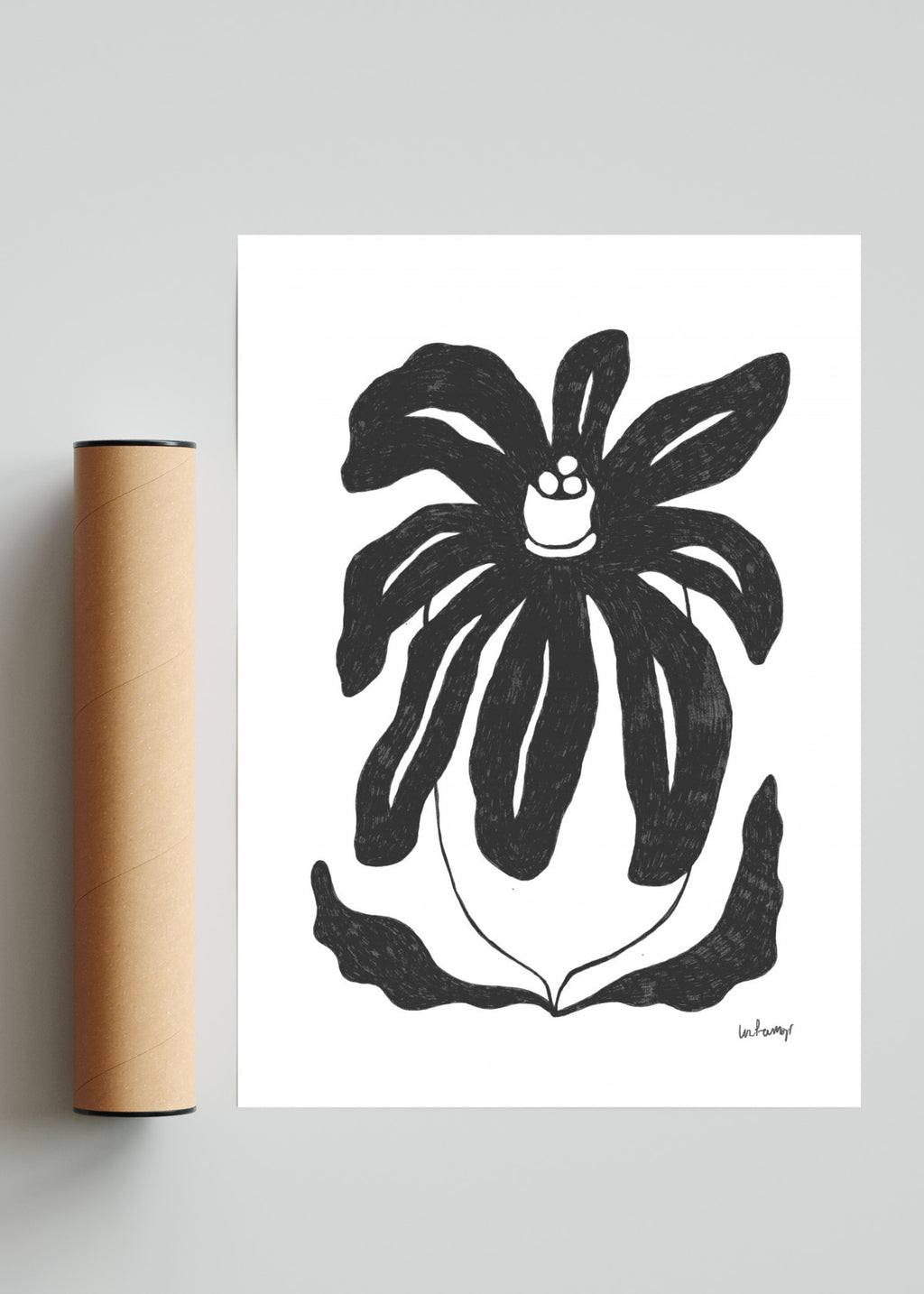 Flor casi negra 3 - Retrato solo print