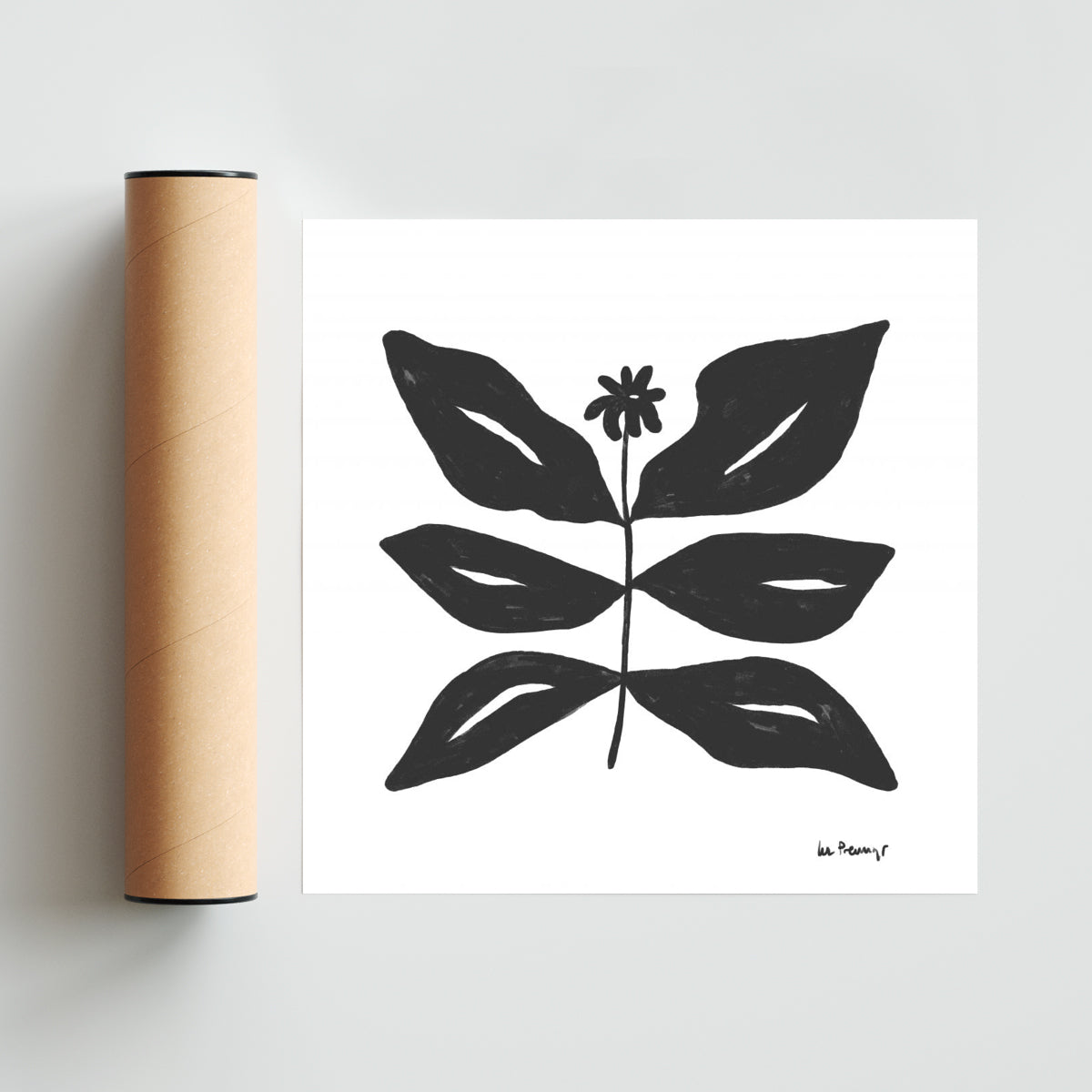Flor casi negra 8 - Cuadrado solo print