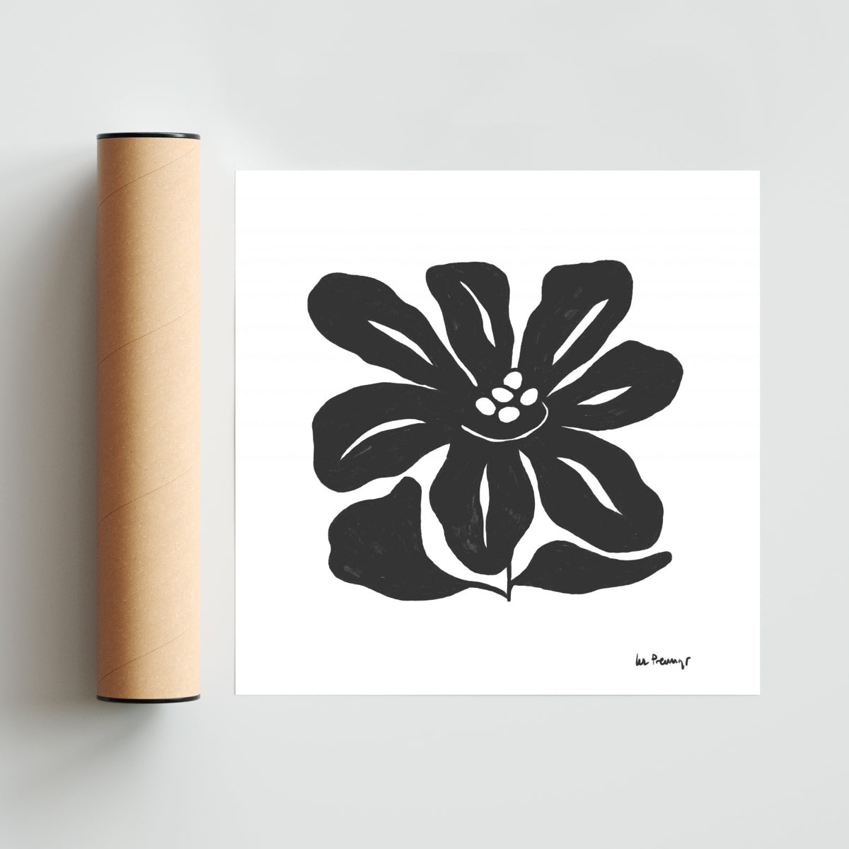 Flor casi negra 9 - Cuadrado solo print