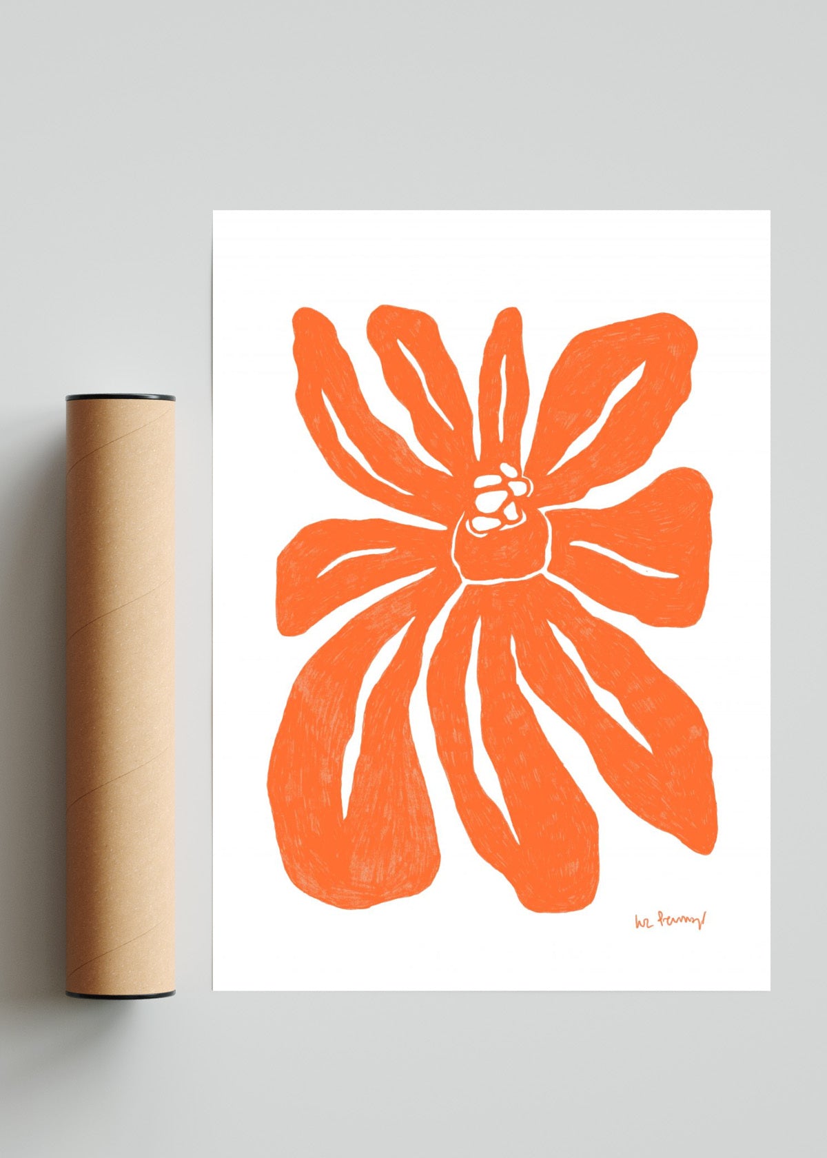 Flor naranja 1 - Retrato solo print