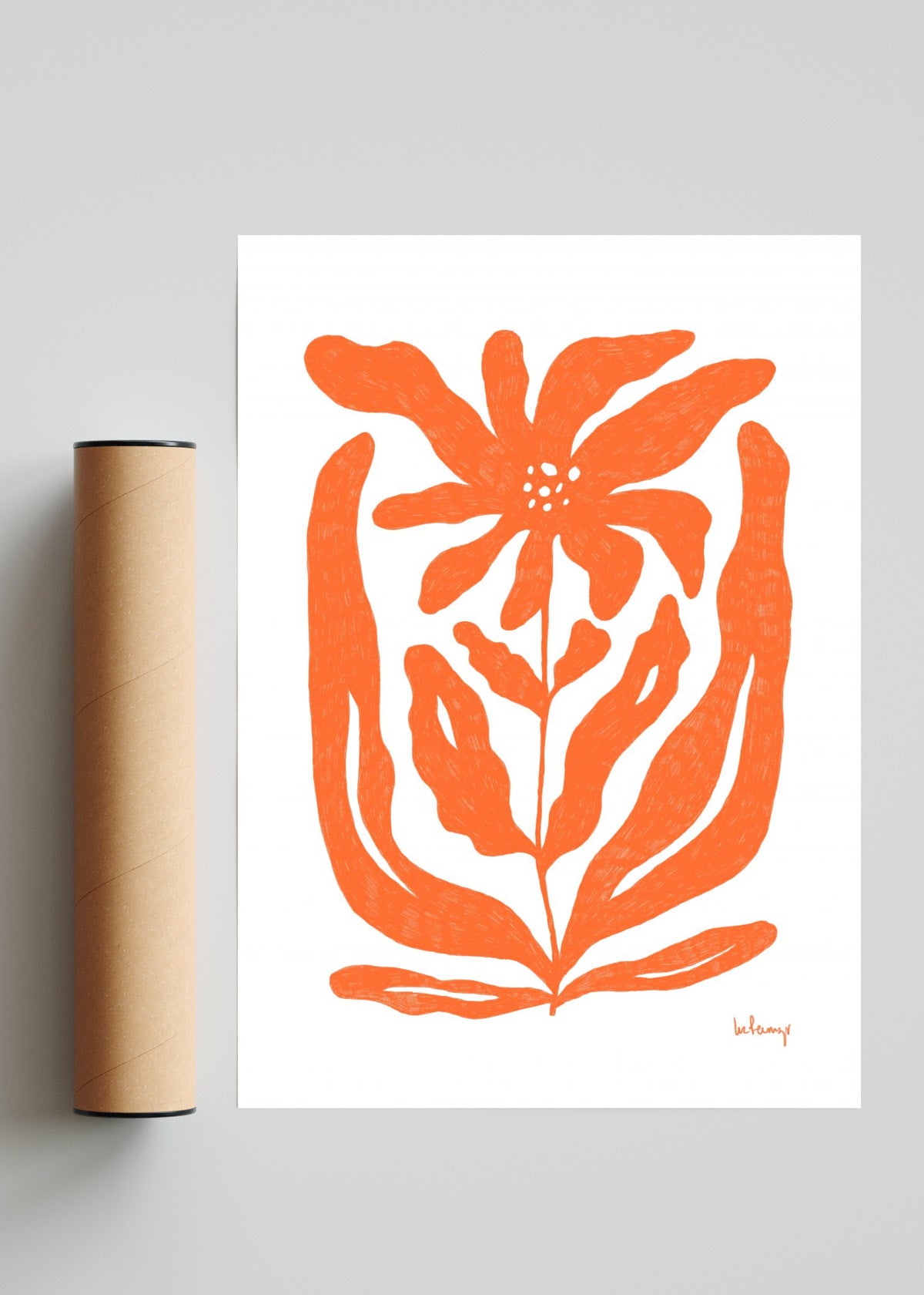 Flor naranja 2 - Retrato solo print