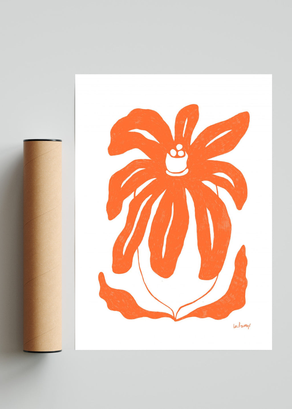 Flor naranja 3 - Retrato solo print