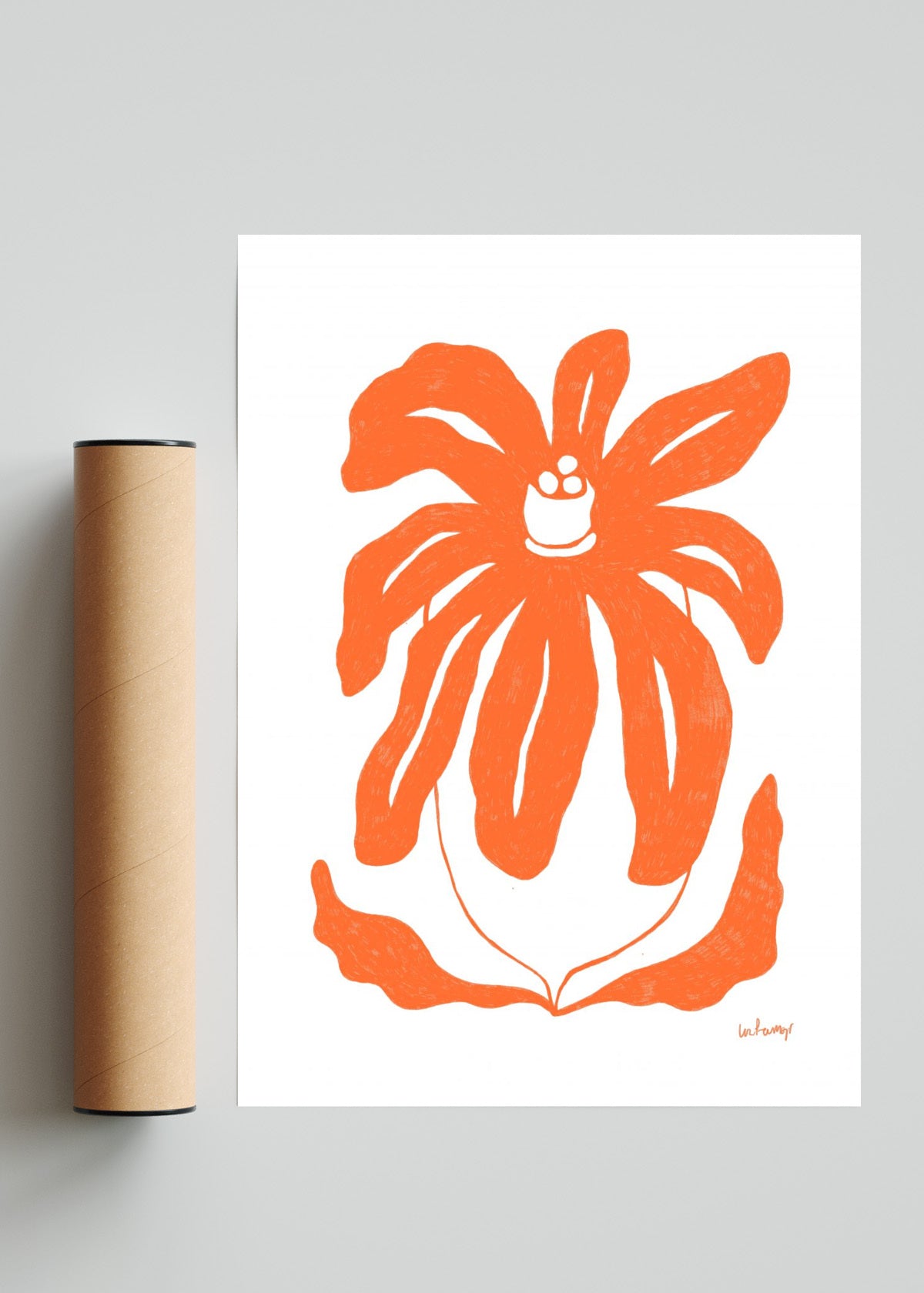 Flor naranja 3 - Retrato solo print