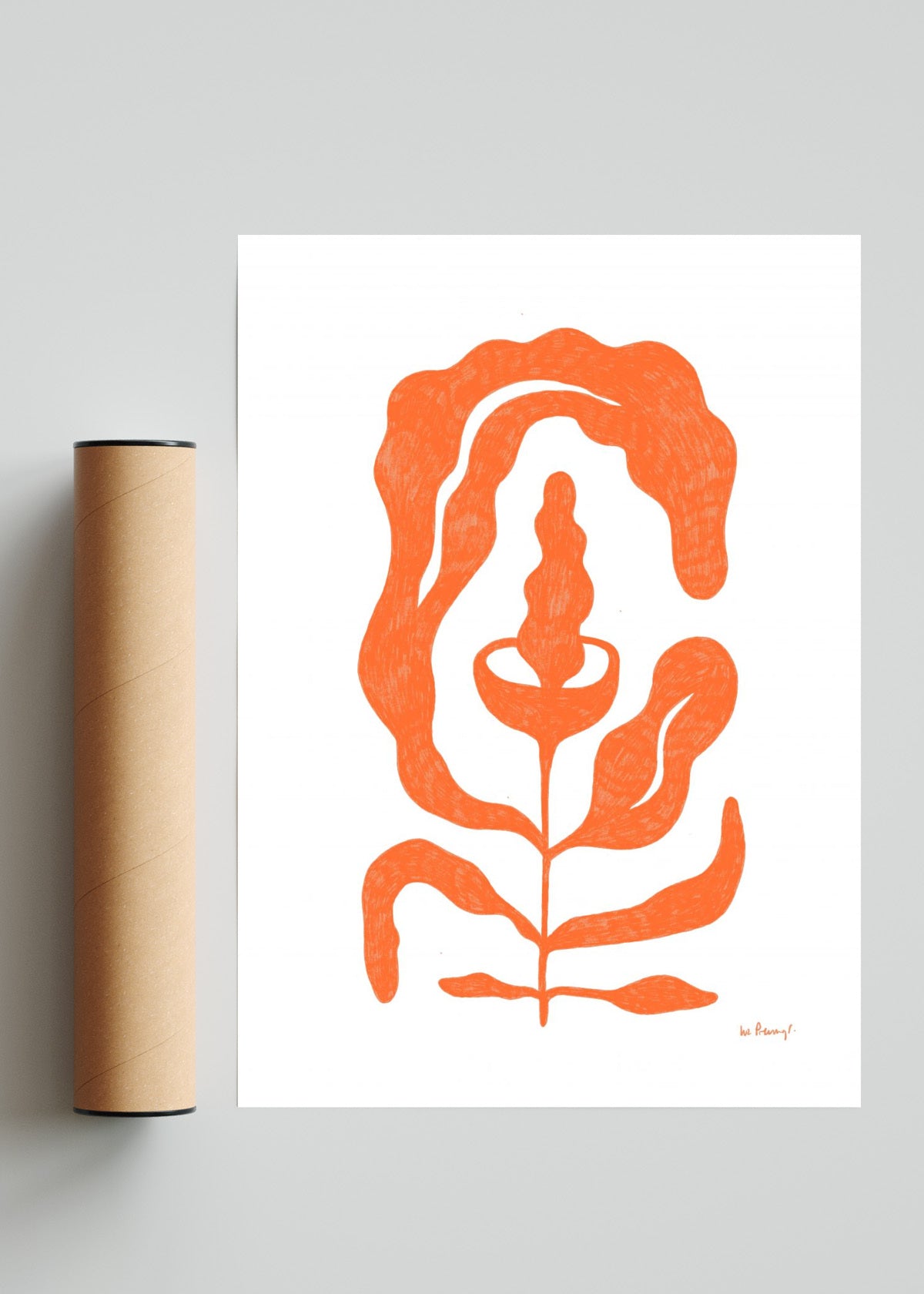 Flor naranja 4 - Retrato solo print