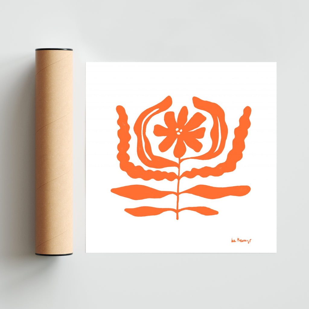 Flor naranja 10 - Cuadrado solo print