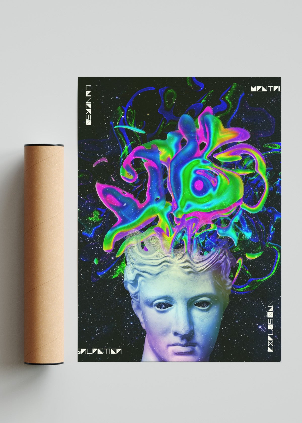 Explosión de la galaxia mental - Retrato solo print
