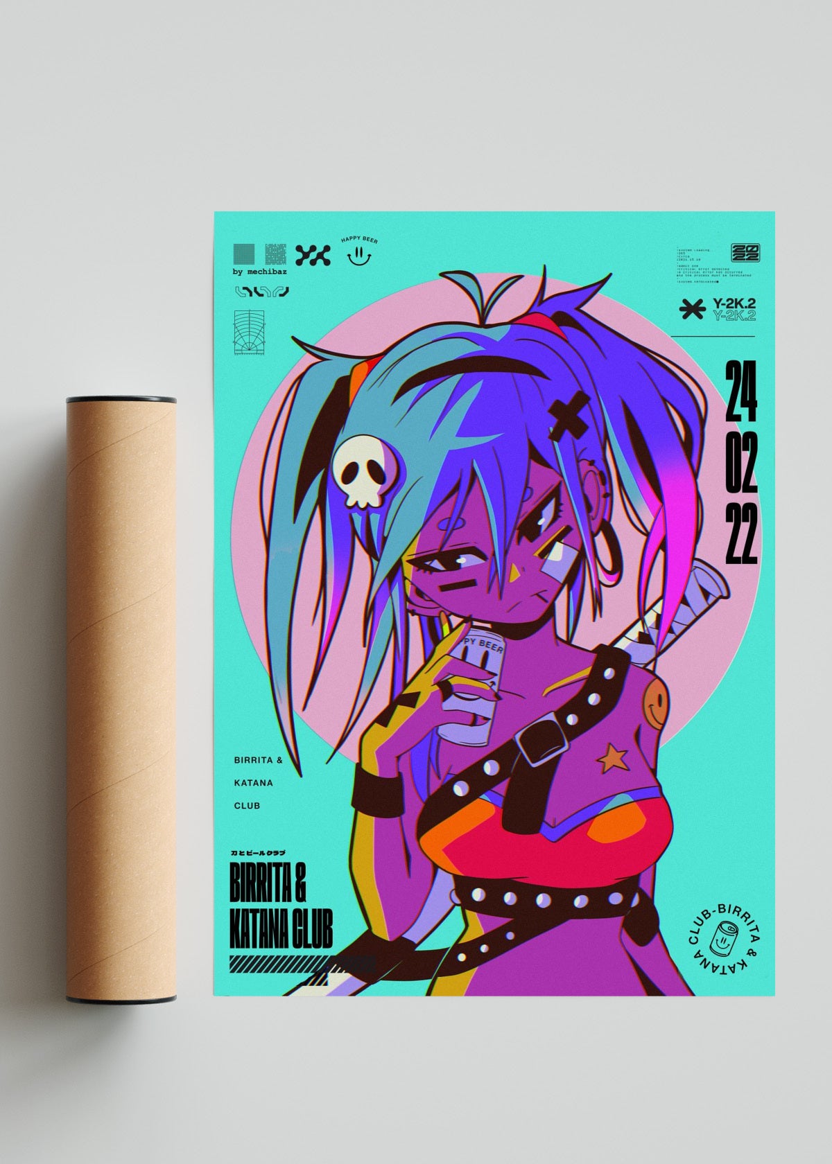 Birrita & Katana Club v2 - Retrato solo print