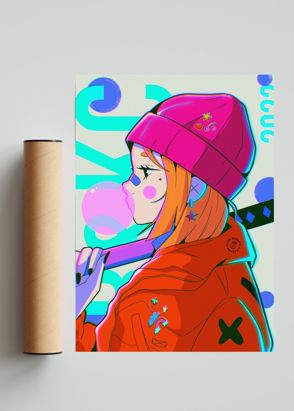 Birrita & Katana Club v4 - Retrato solo print