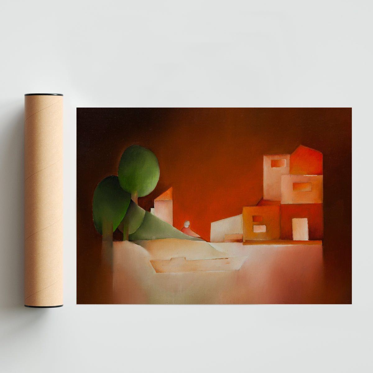 Rojo de Índico - Paisaje Solo print