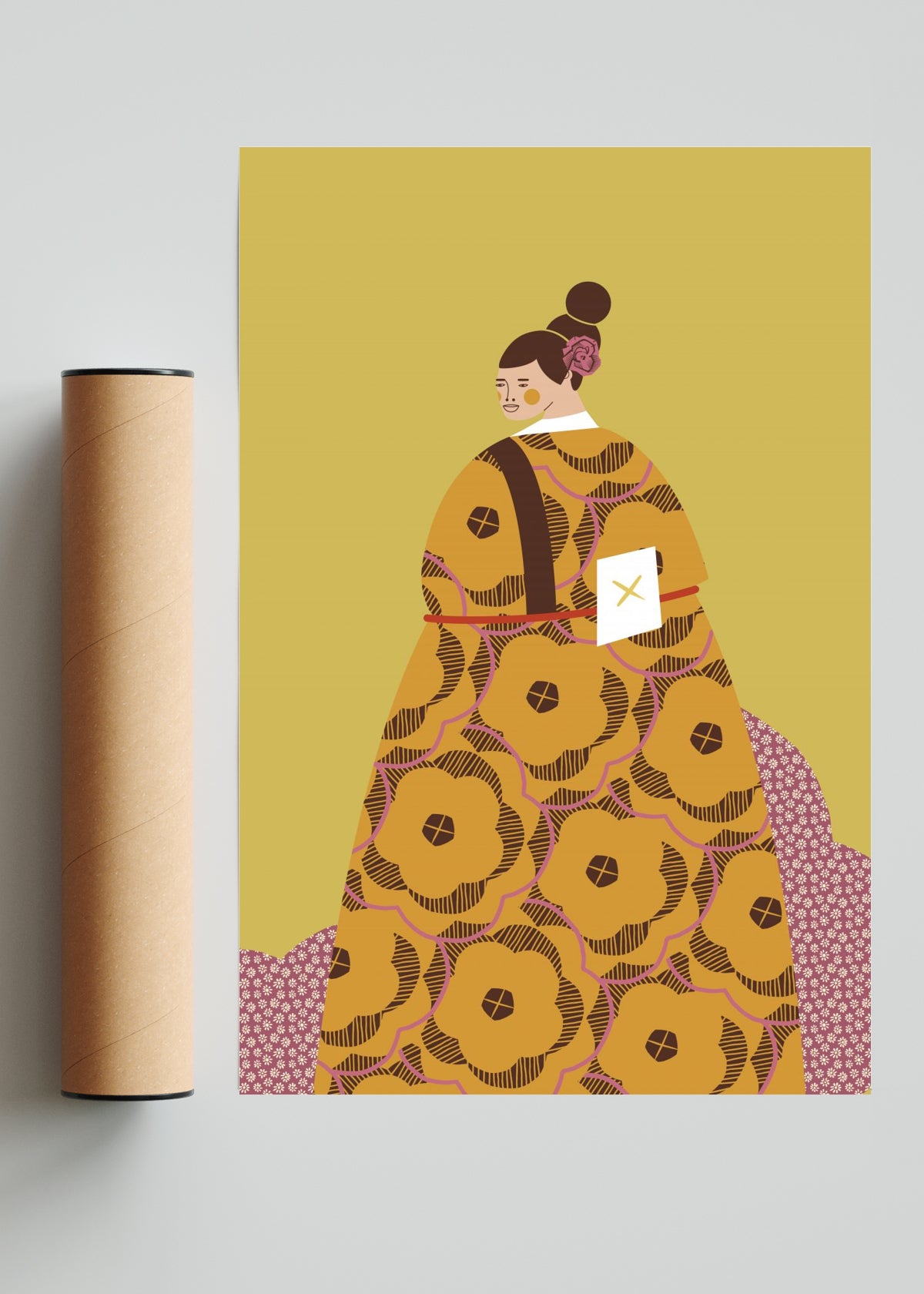 Mujer con Kimono Canela - FotoV Solo print
