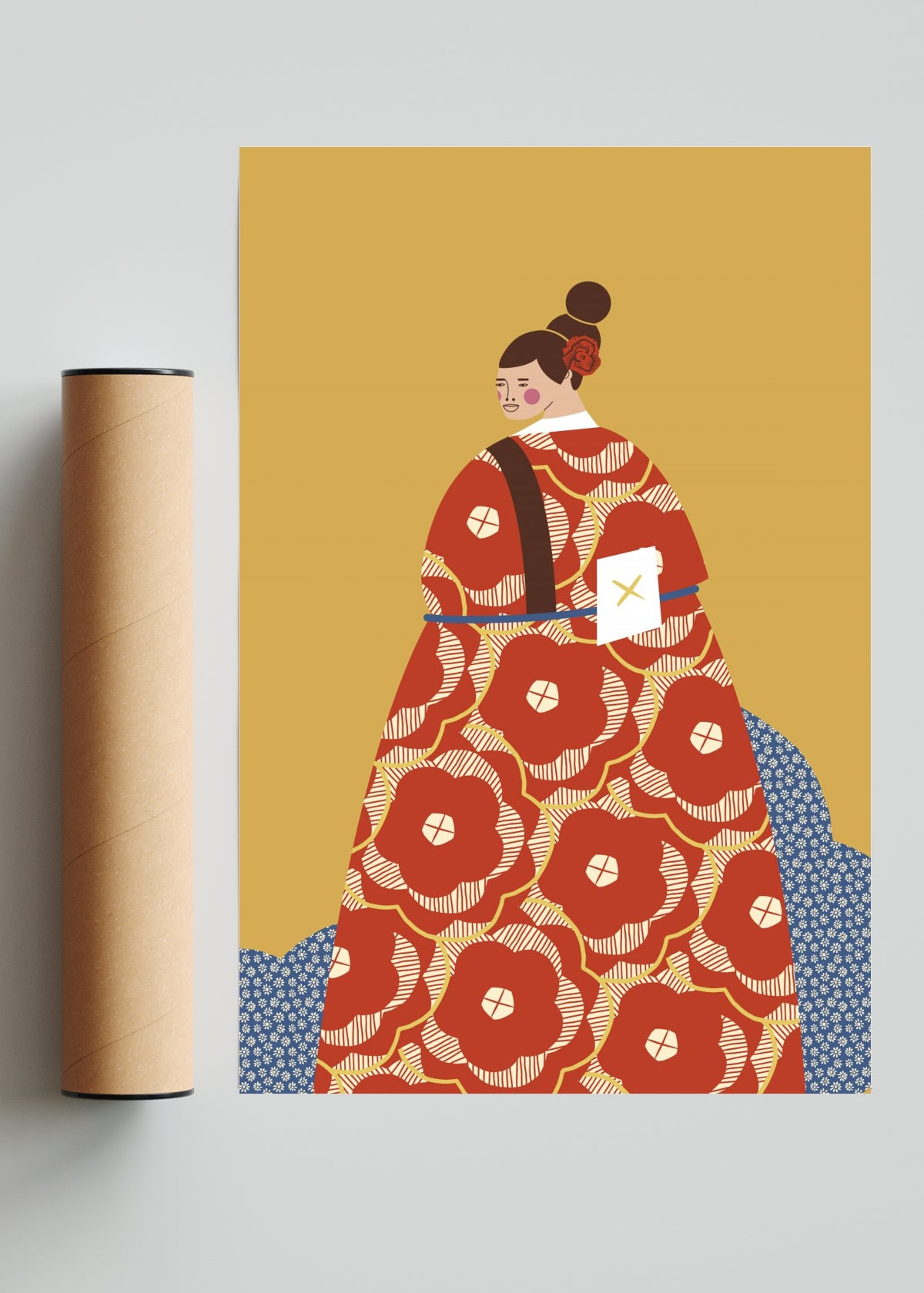 Mujer con Kimono Rojo - FotoV Solo print